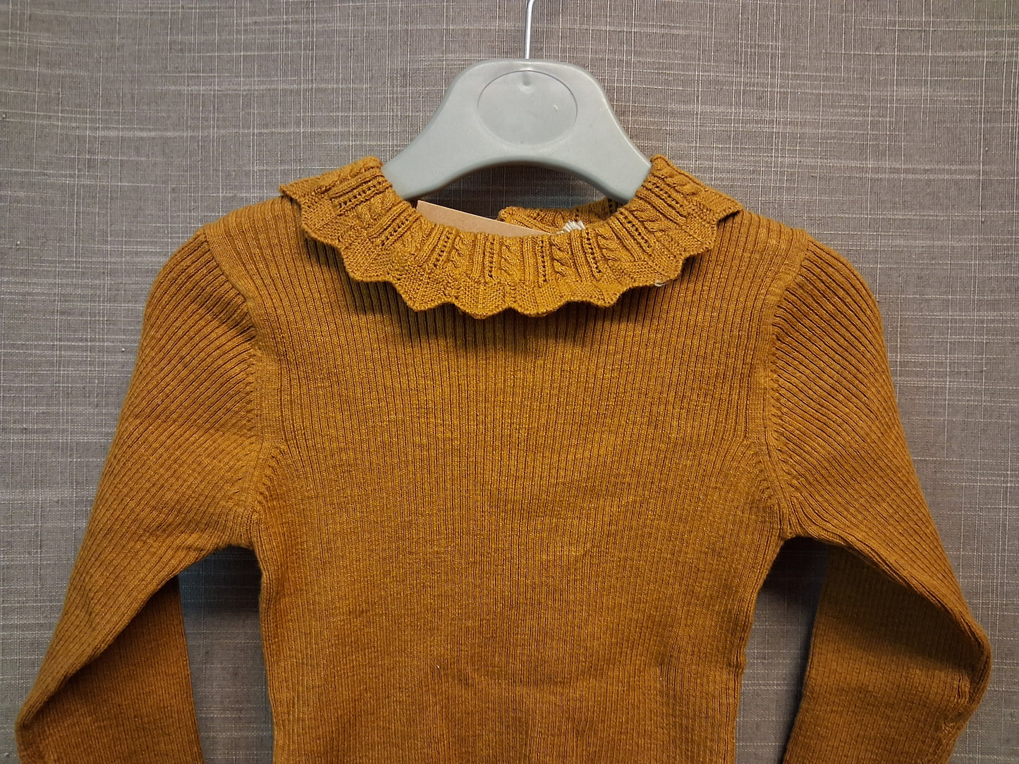 Next Mustard Jumper Peter Pan Collar Age 12-18 Months New