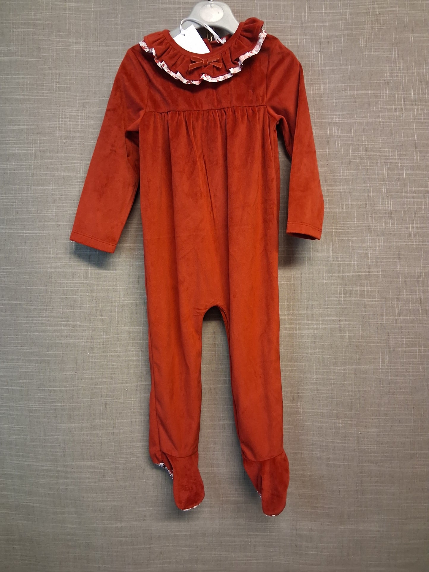 Billie Faiers George Velour Sleepsuit Red Age 18-24 Months New