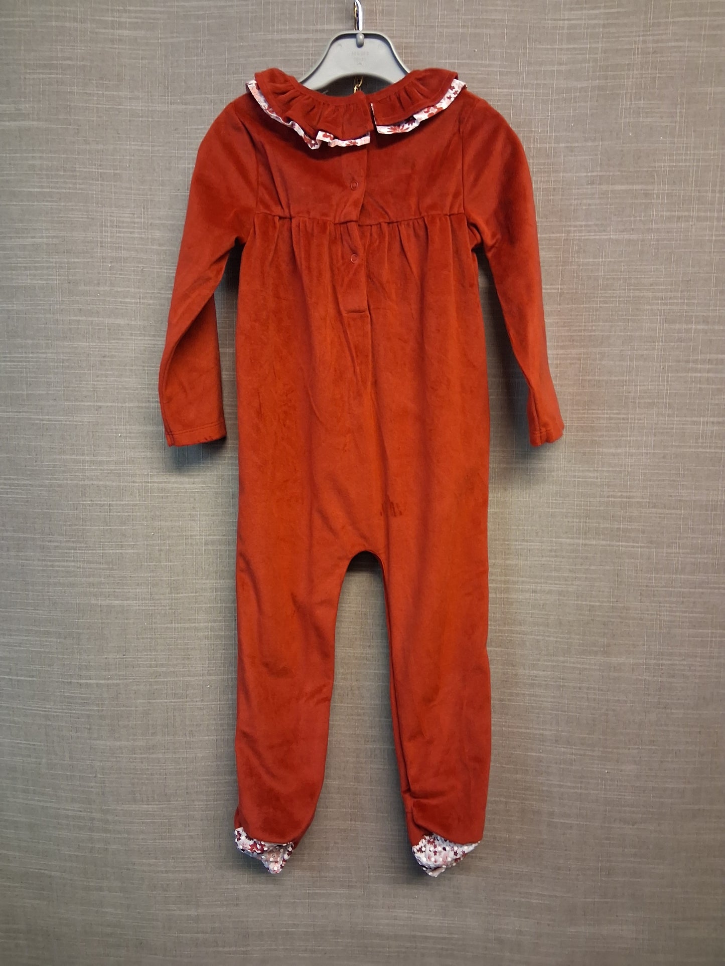 Billie Faiers George Velour Sleepsuit Red Age 18-24 Months New