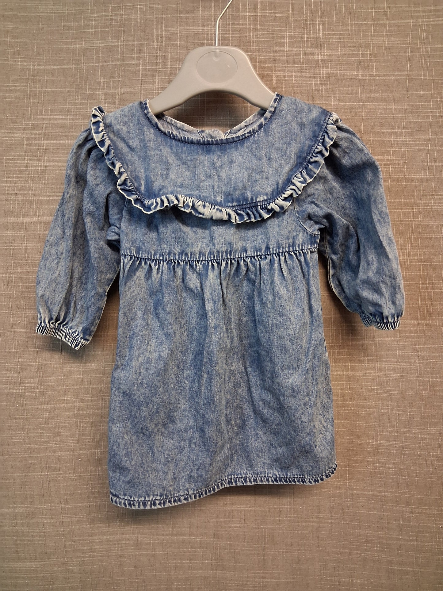 Next Girls Blue Denim Dress Age 3-6 Months