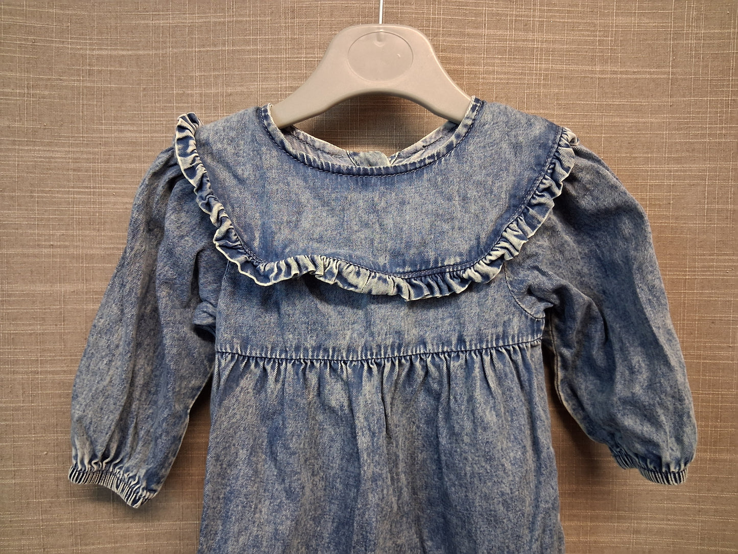 Next Girls Blue Denim Dress Age 3-6 Months