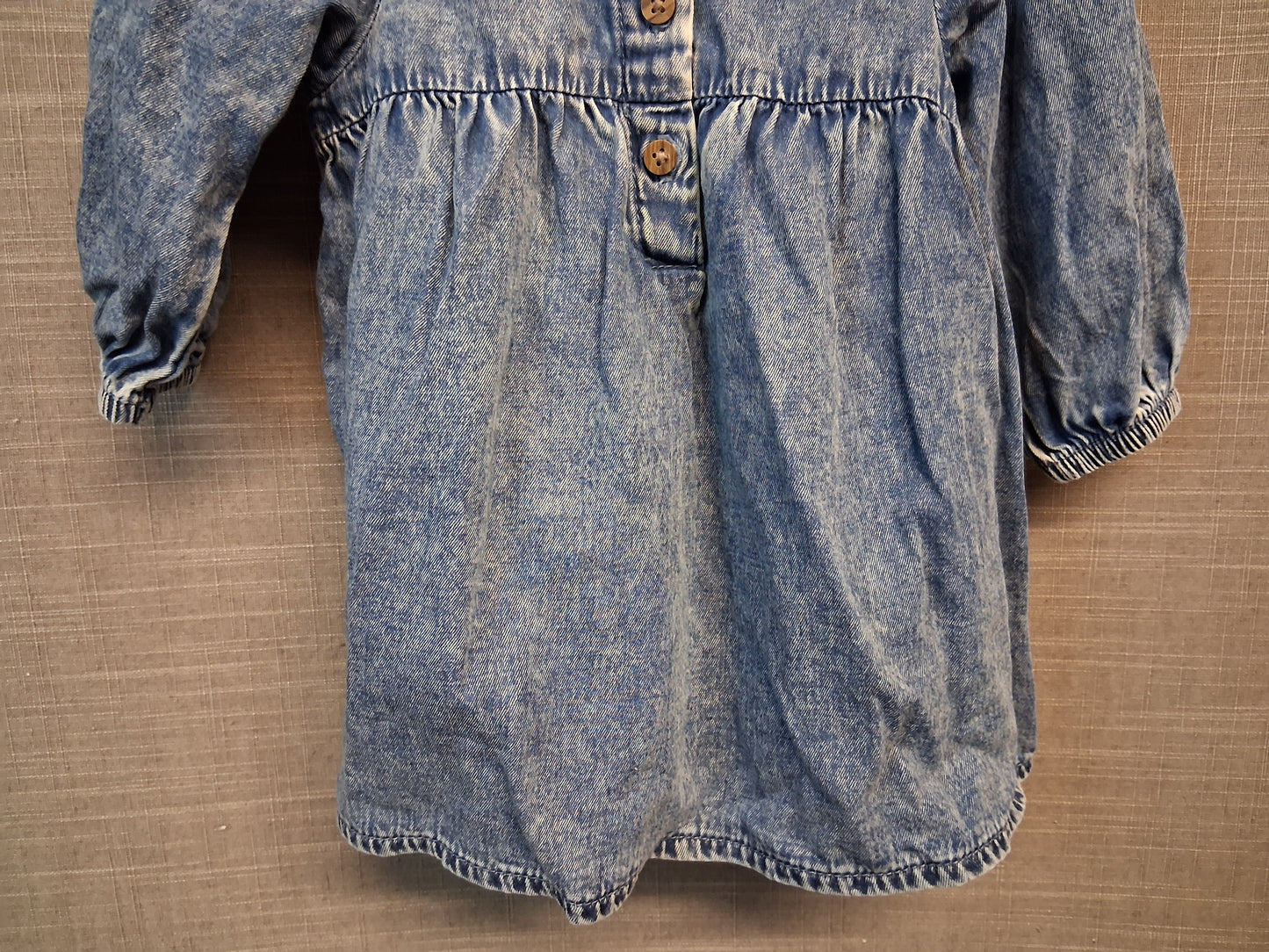 Next Girls Blue Denim Dress Age 3-6 Months