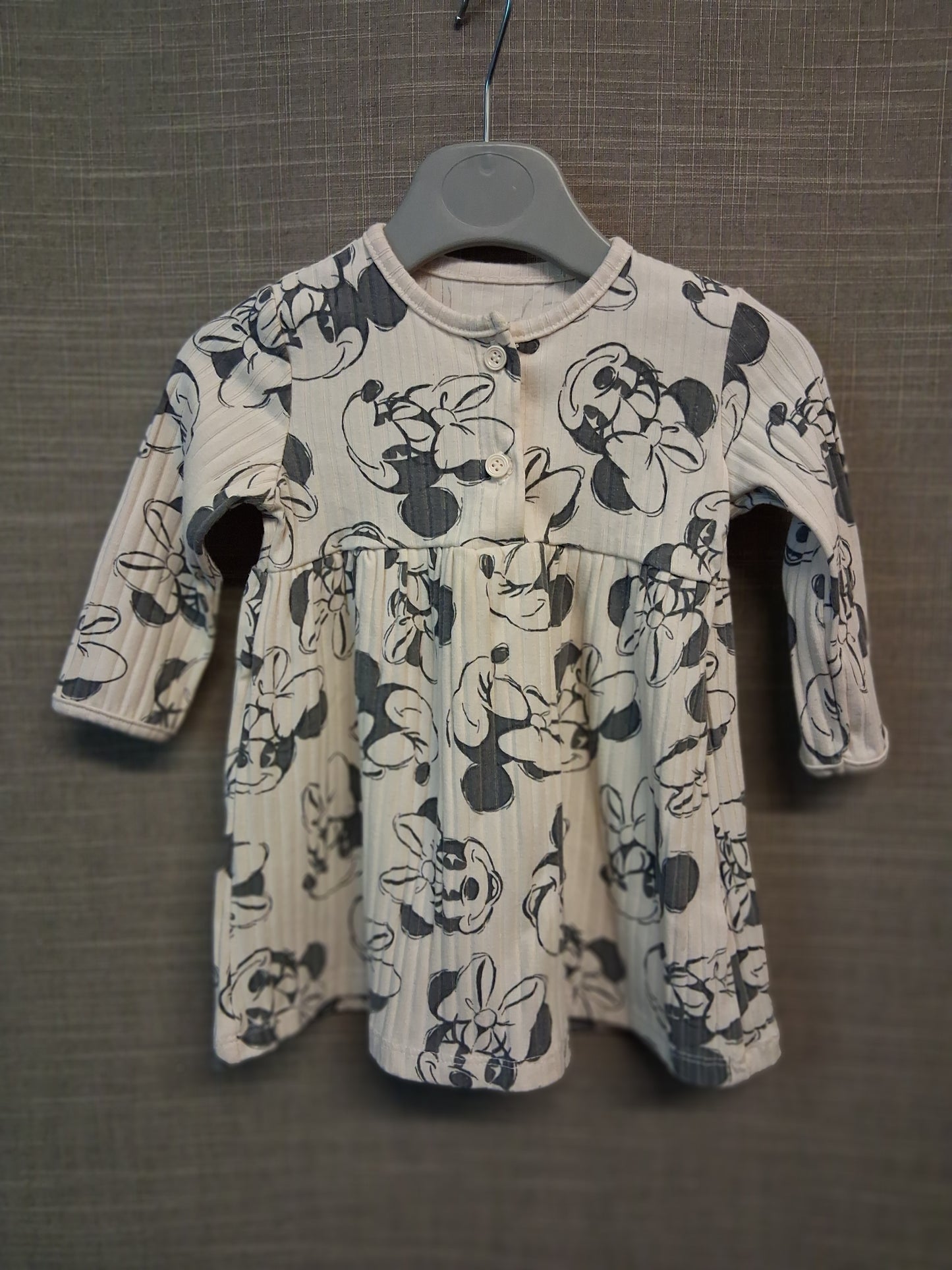 George Disney Girls Minnie Mouse Jersey Dress Beige Age 3-6 Months