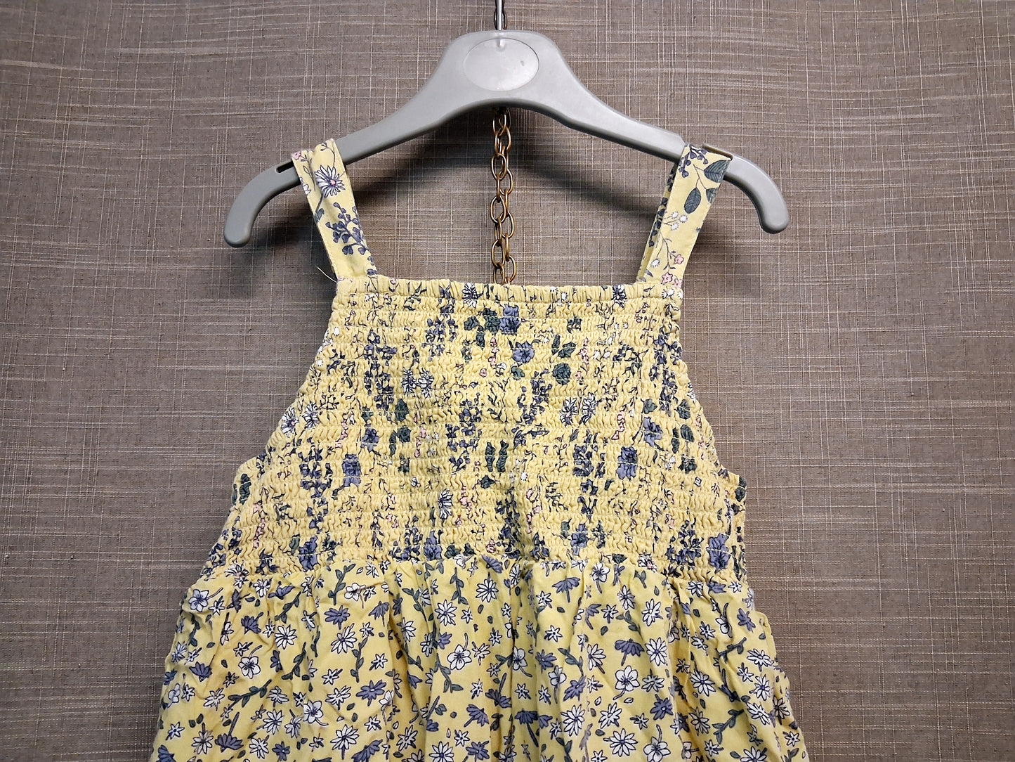 Nutmeg Girls Summer Dress Yellow Floral Lined Age 8-9 years