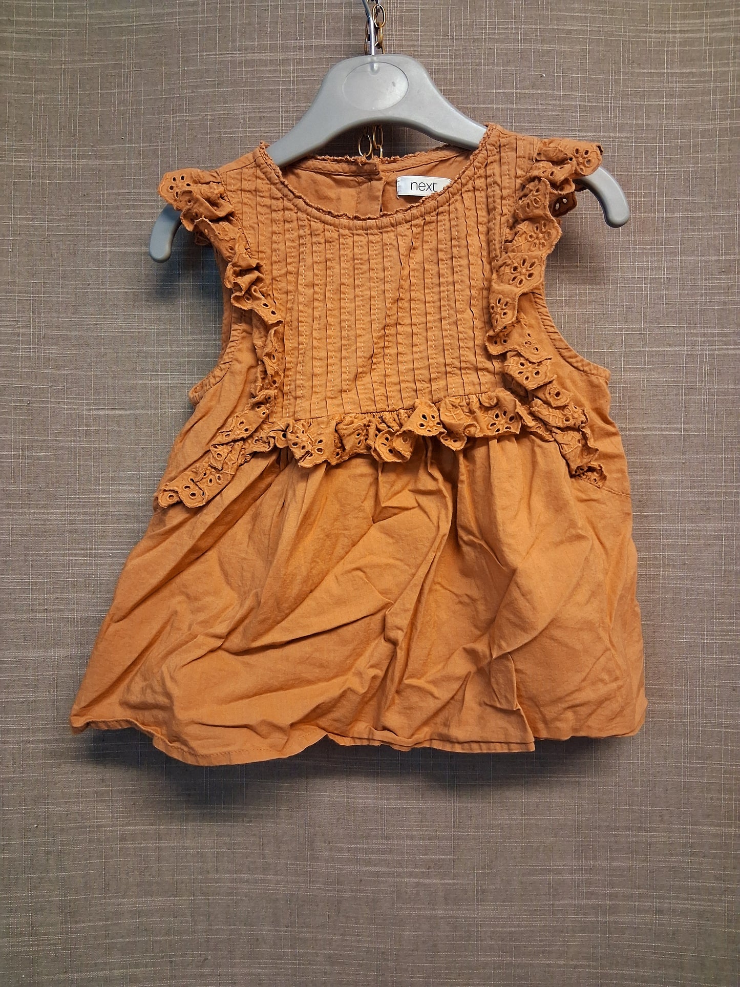 Next Sleeveless T-Shirt Terracotta Frill Age 3-4 Years