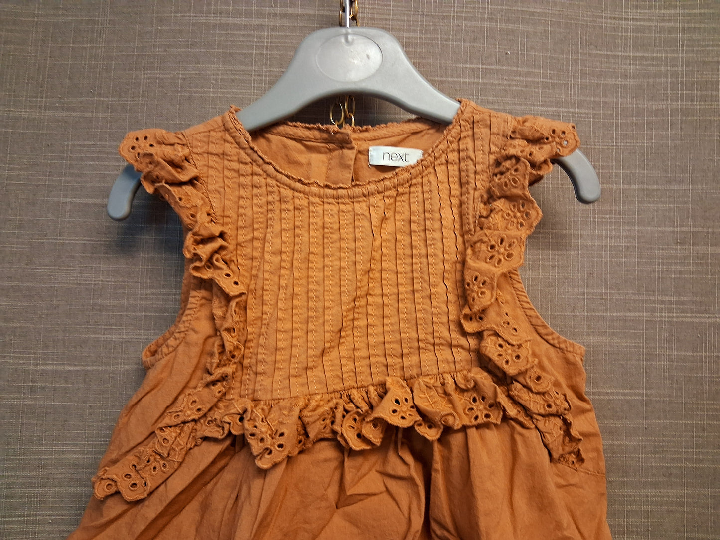 Next Sleeveless T-Shirt Terracotta Frill Age 3-4 Years