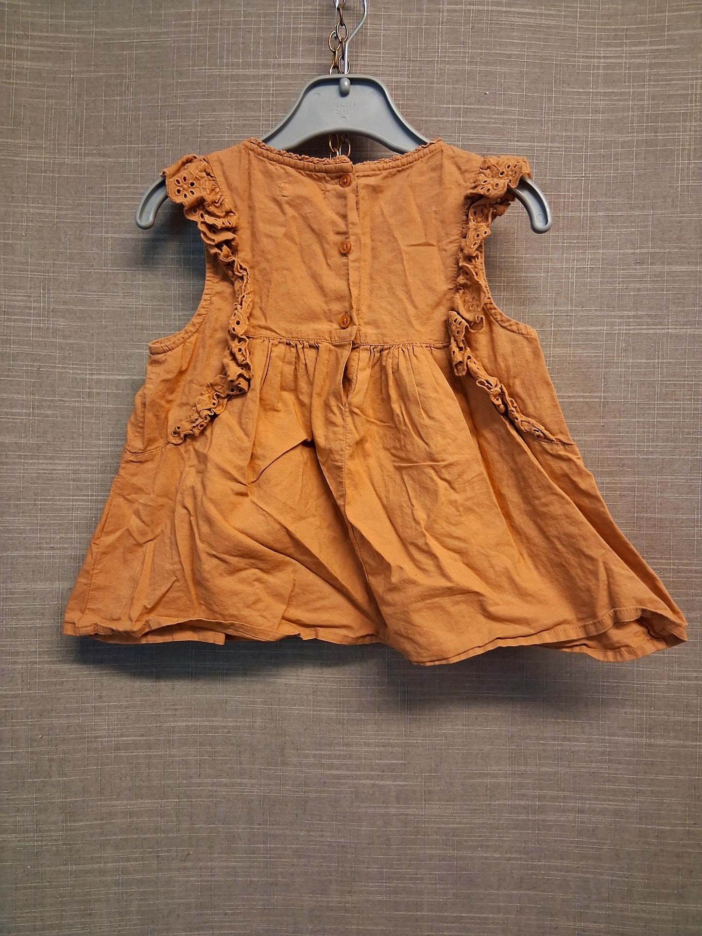 Next Sleeveless T-Shirt Terracotta Frill Age 3-4 Years