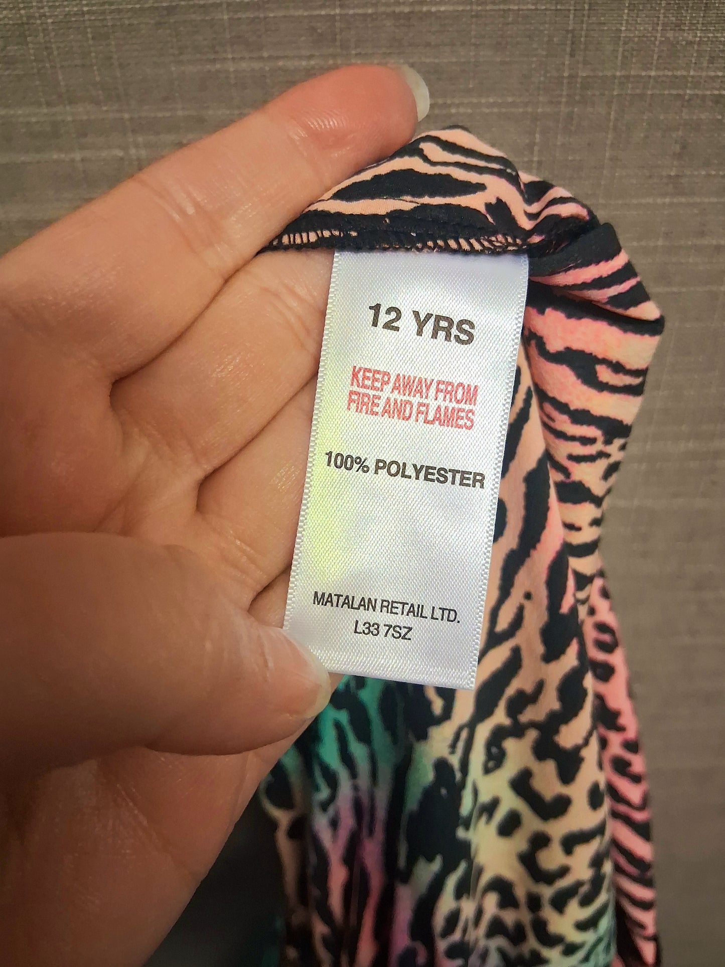 Matalan Girls Playsuit Animal Print Multicolour Age 12 Years New