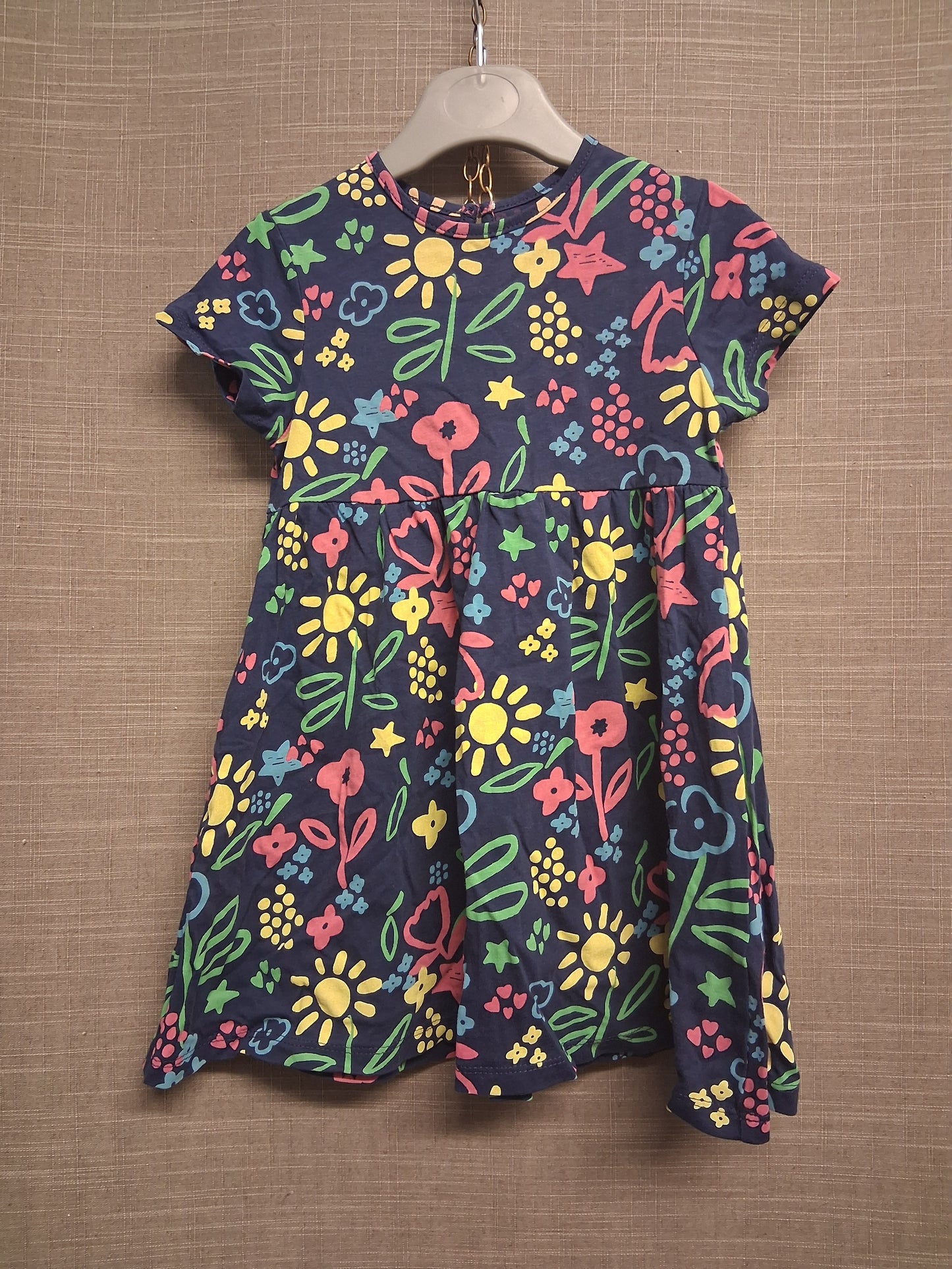 Studio Girls Blue Floral Jersey Dress Age 18-24 Months