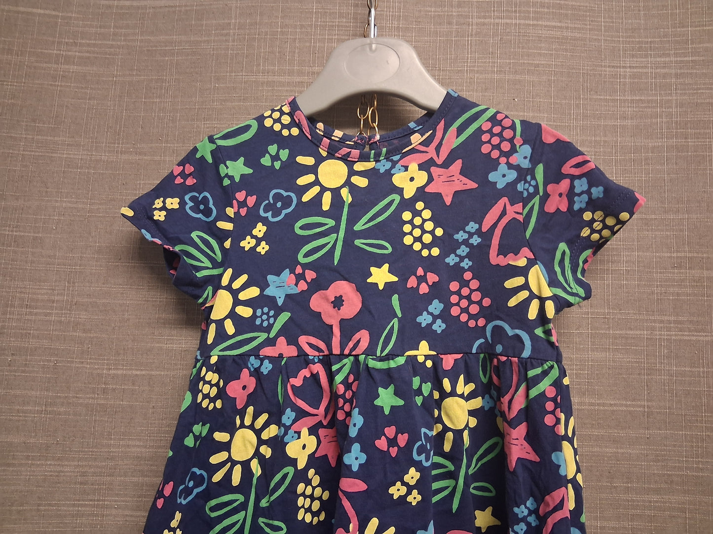 Studio Girls Blue Floral Jersey Dress Age 18-24 Months