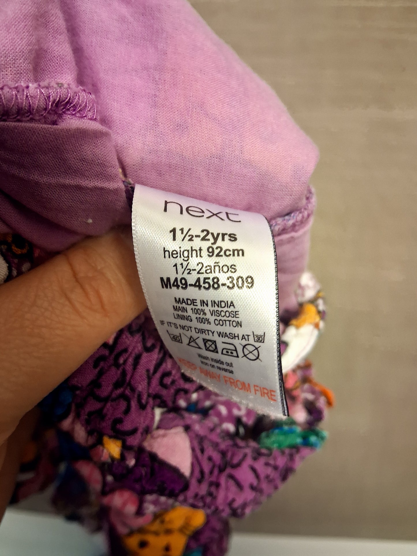 Next Girls Tropical Purple Romper Size 18-24 Months