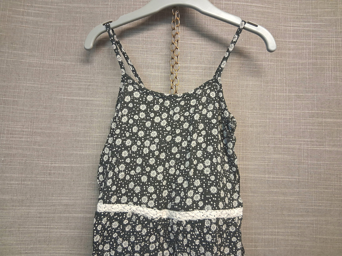 Next Girls Black Floral Jumpsuit Sleeveless Age 6 Years