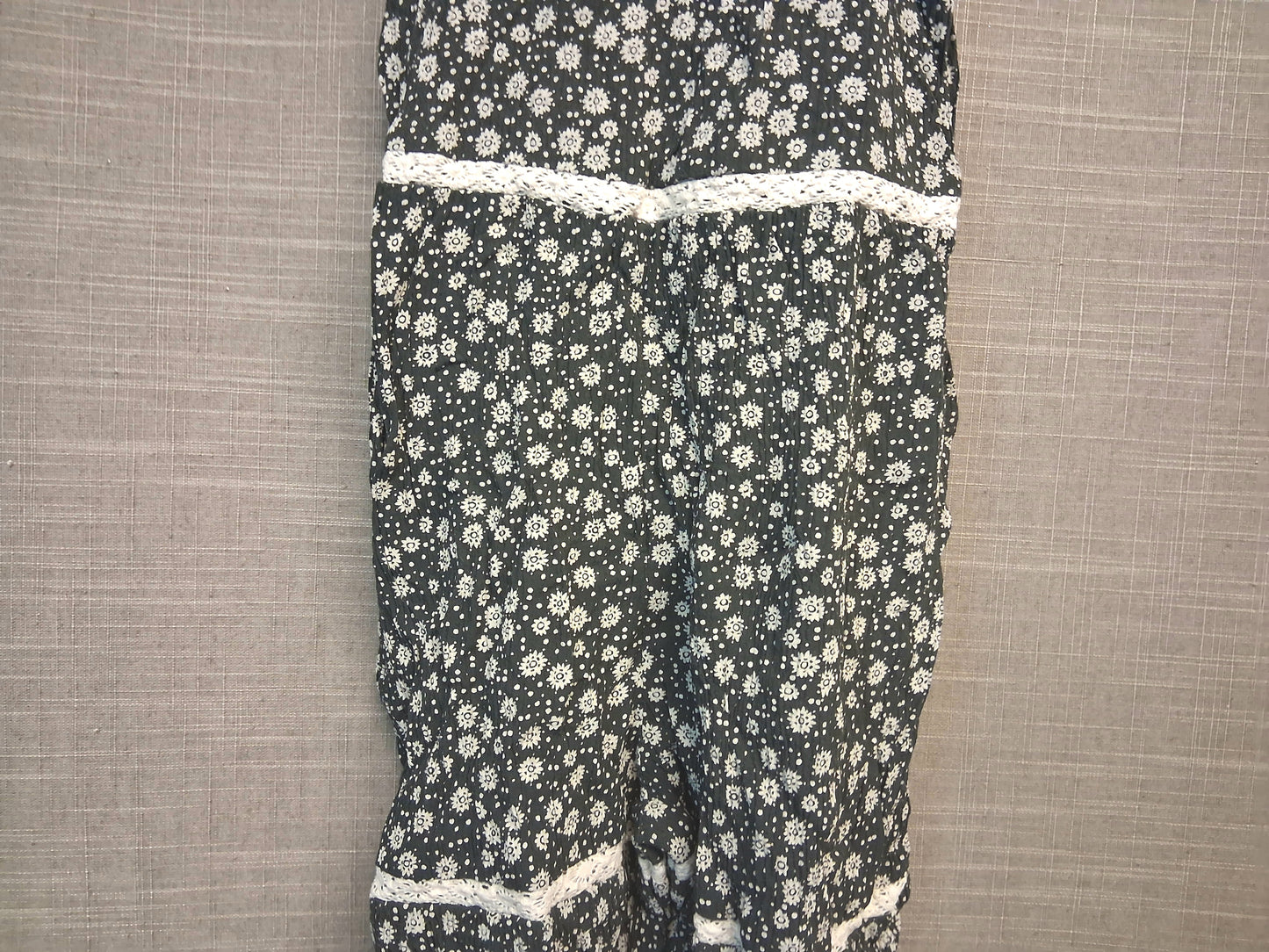 Next Girls Black Floral Jumpsuit Sleeveless Age 6 Years
