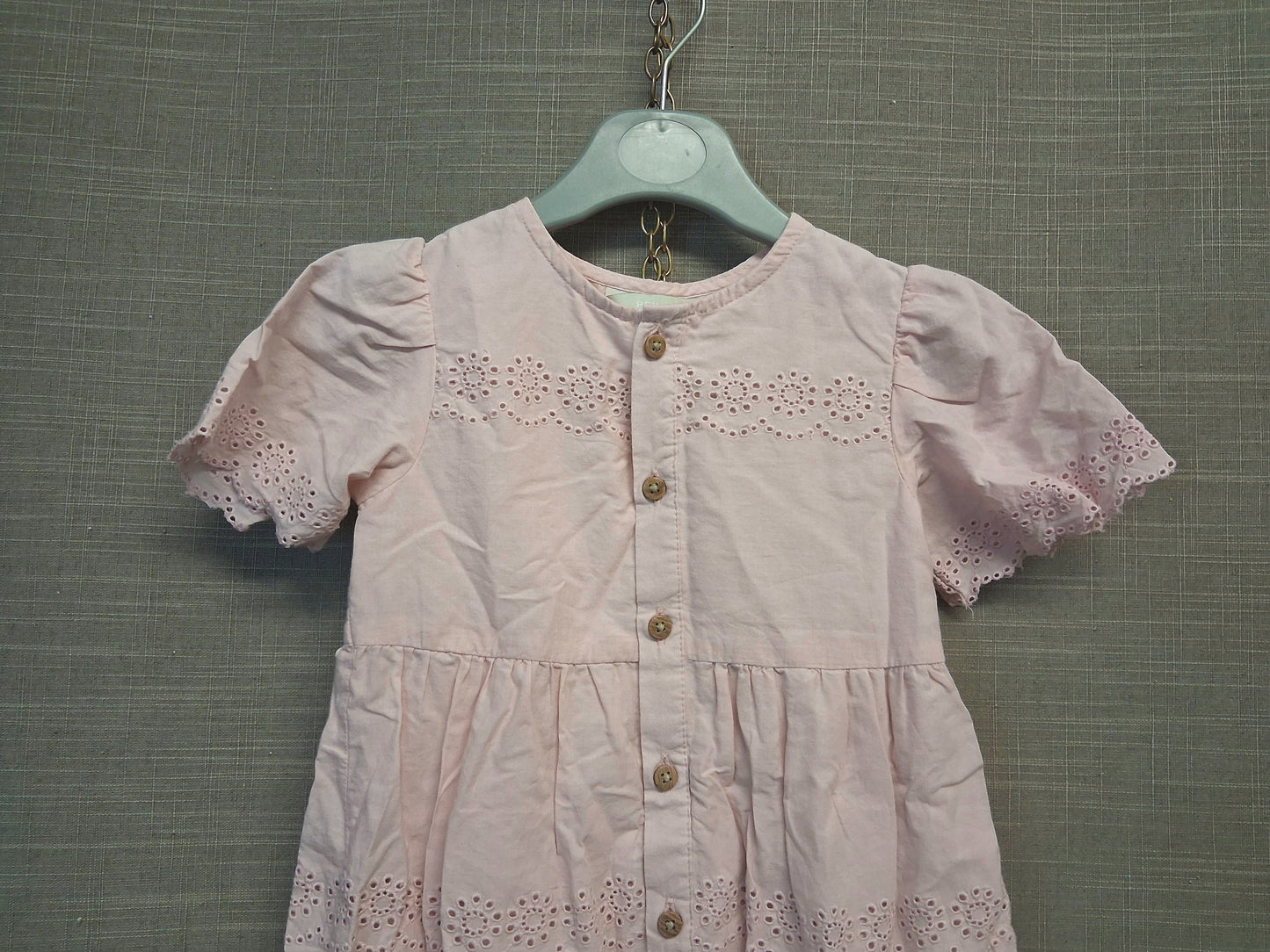 Primark Pink A Line Dress Age 18-24 Months Button Front