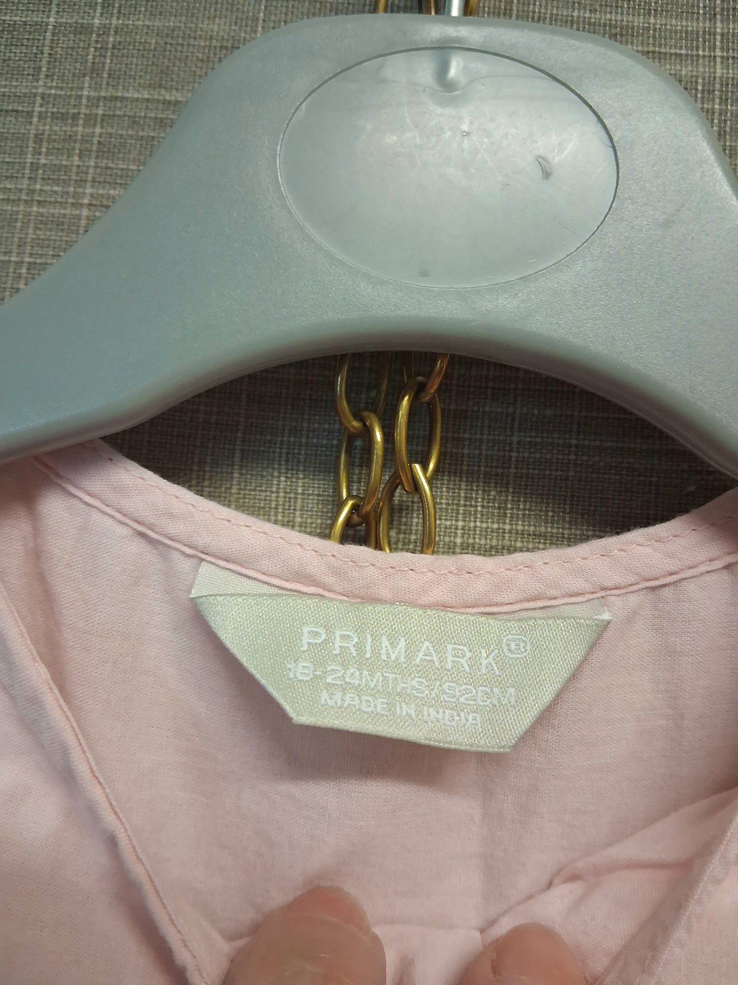 Primark Pink A Line Dress Age 18-24 Months Button Front