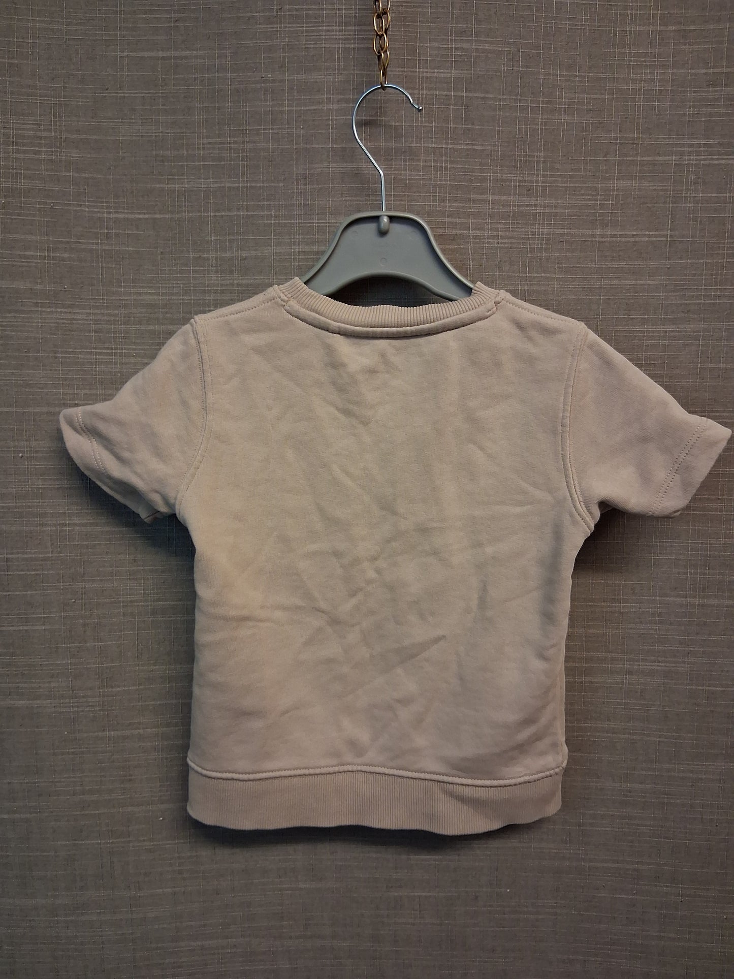 Next Boys Beige Short Sleeve Jersey Sweater Age 18-24 Months