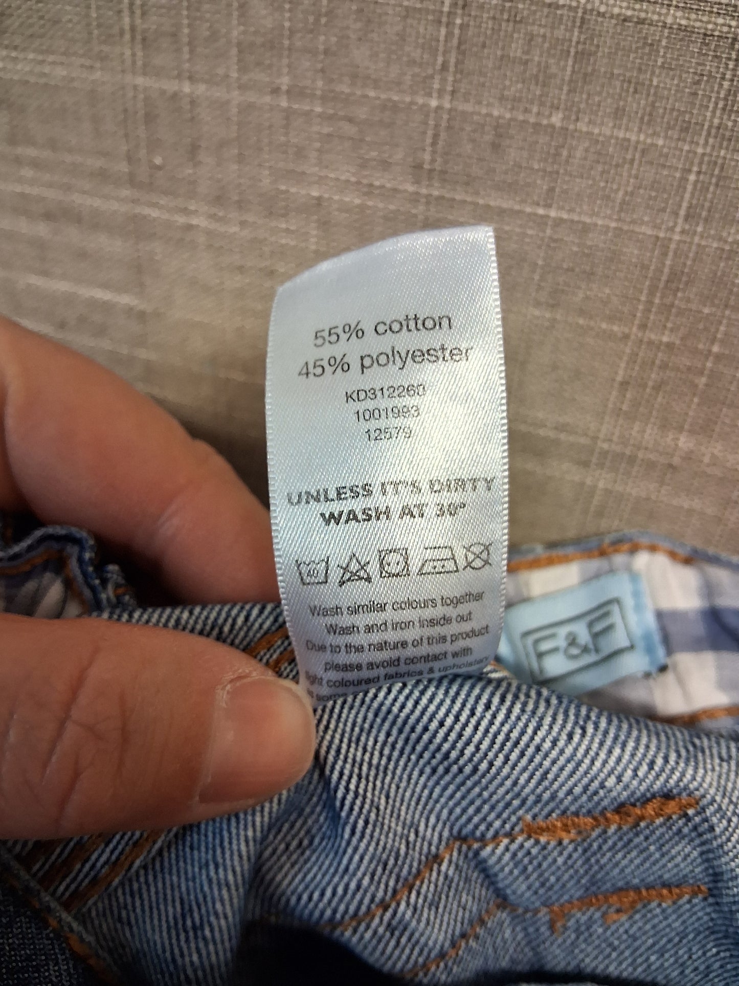 F&F Blue Denim Shorts Age 18-24 Months