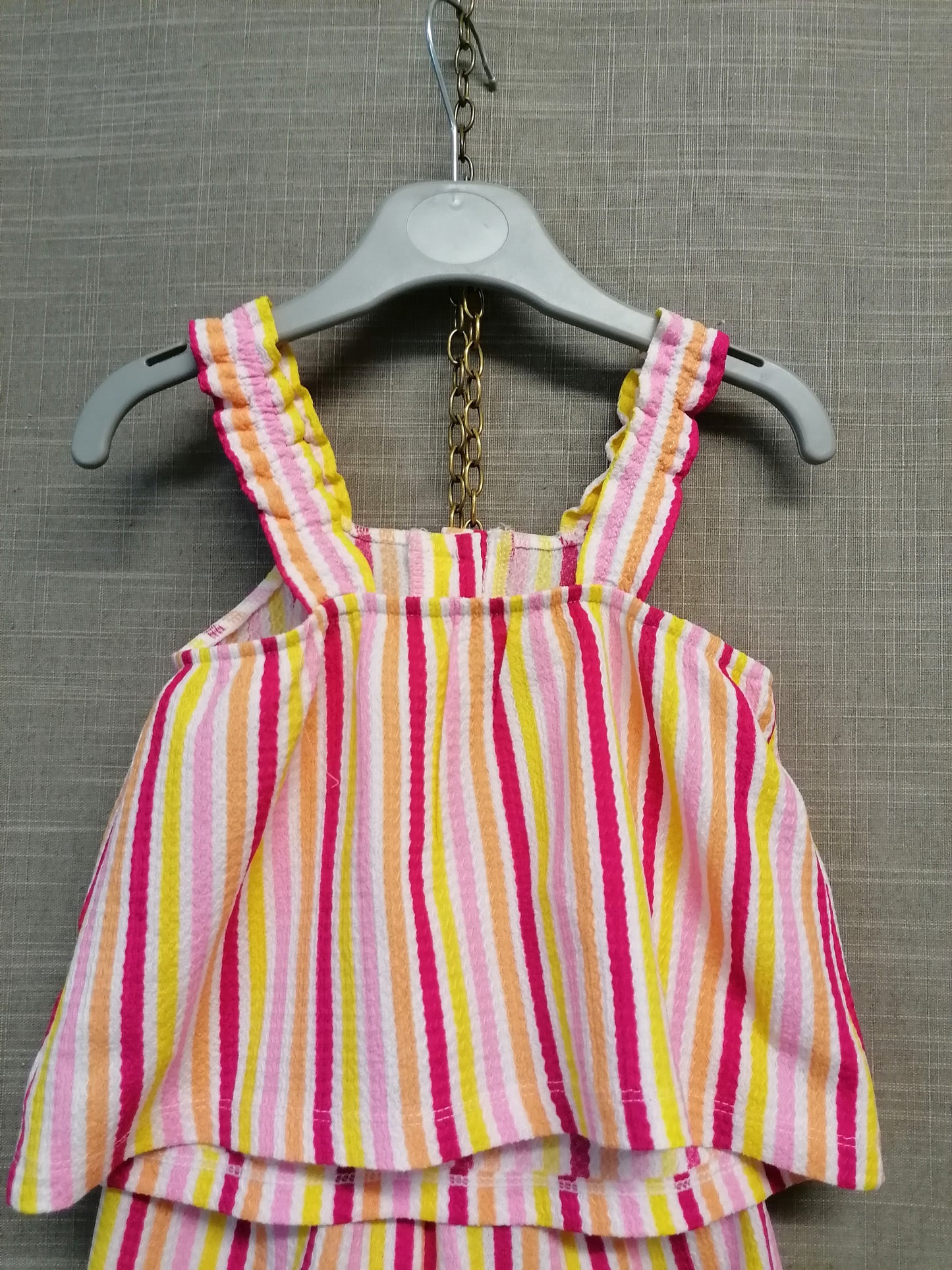 Matalan 2 Piece Summer Outfit Vest and Shorts Multicolour Stripe Age 18-24 months