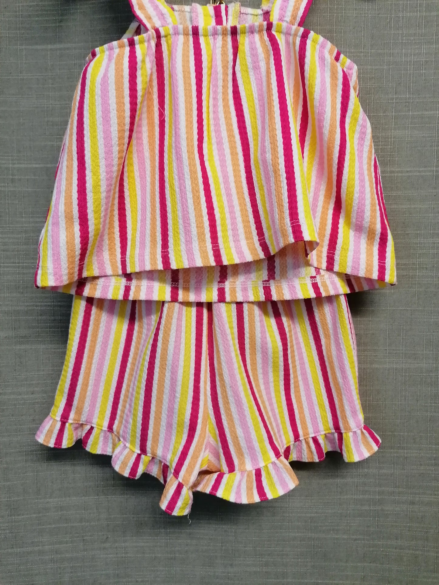 Matalan 2 Piece Summer Outfit Vest and Shorts Multicolour Stripe Age 18-24 months