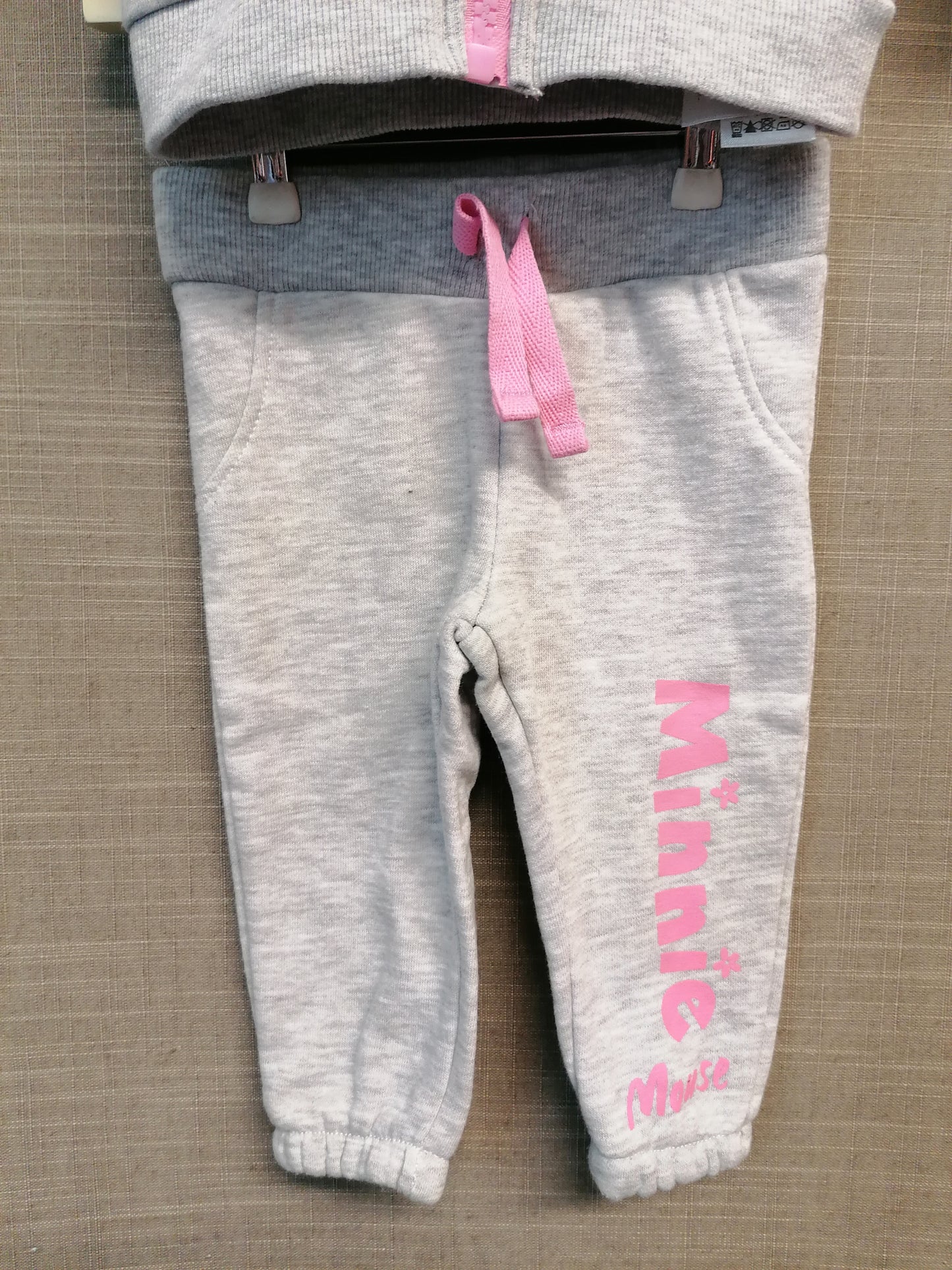 Disney Primark Minnie Mouse 2 Piece Tracksuit Grey Age 3-6 Months