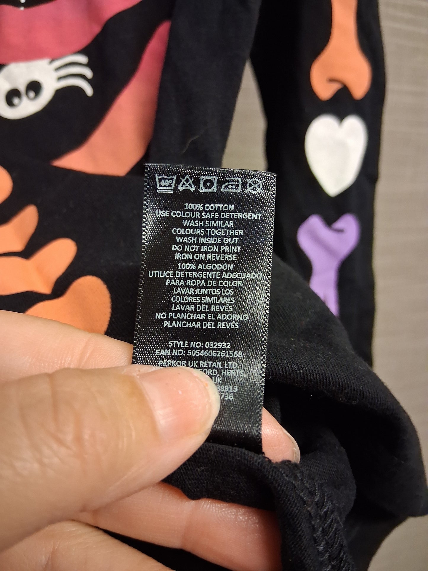 Pep&Co Girls Halloween Skeleton Long Sleeve T-Shirt Age 10-11 Years