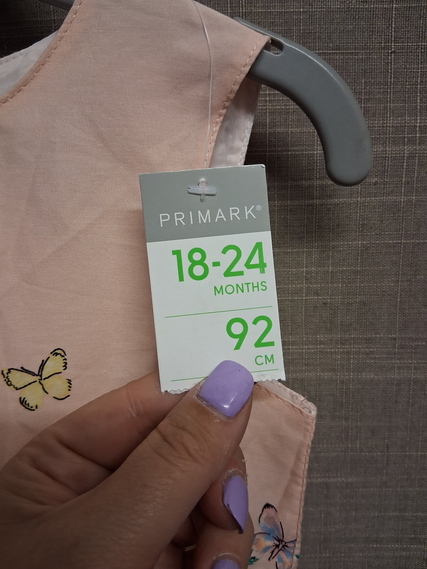 Primark Girls Peach Floral Sleeveless A Line Dress Party Age 18-24 Months New