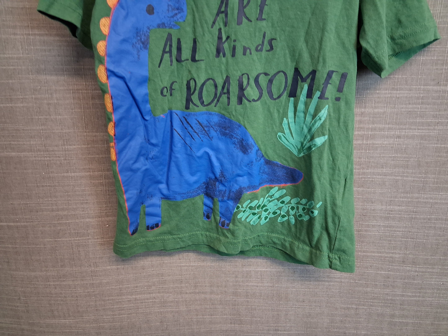 George Boys Green Dinosaur Theme T-Shirt Short Sleeve Age 4-5 Years