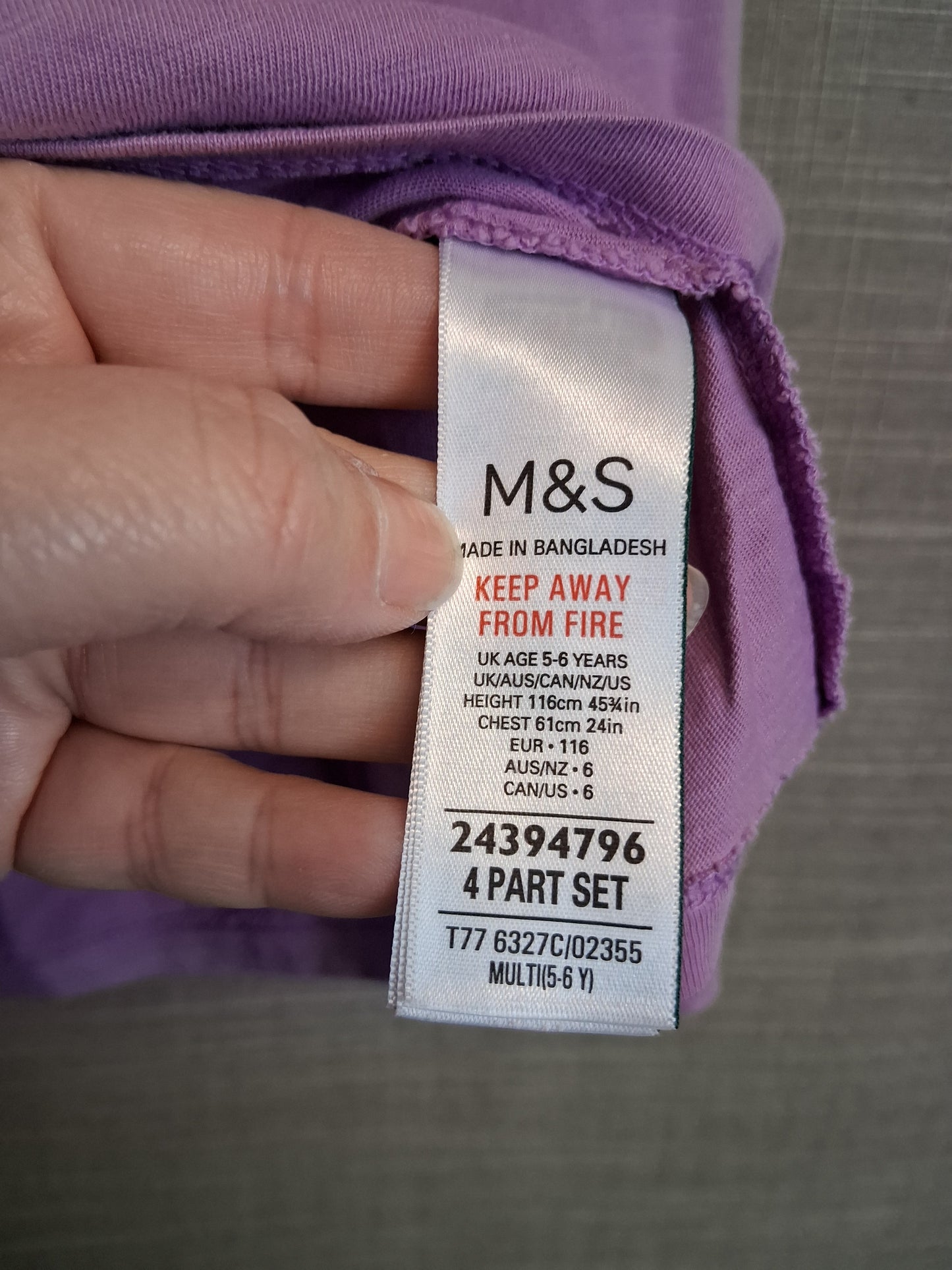 Marks & Spencer Girls Moana Long Sleeve T-Shirt Purple Age 5-6 Years
