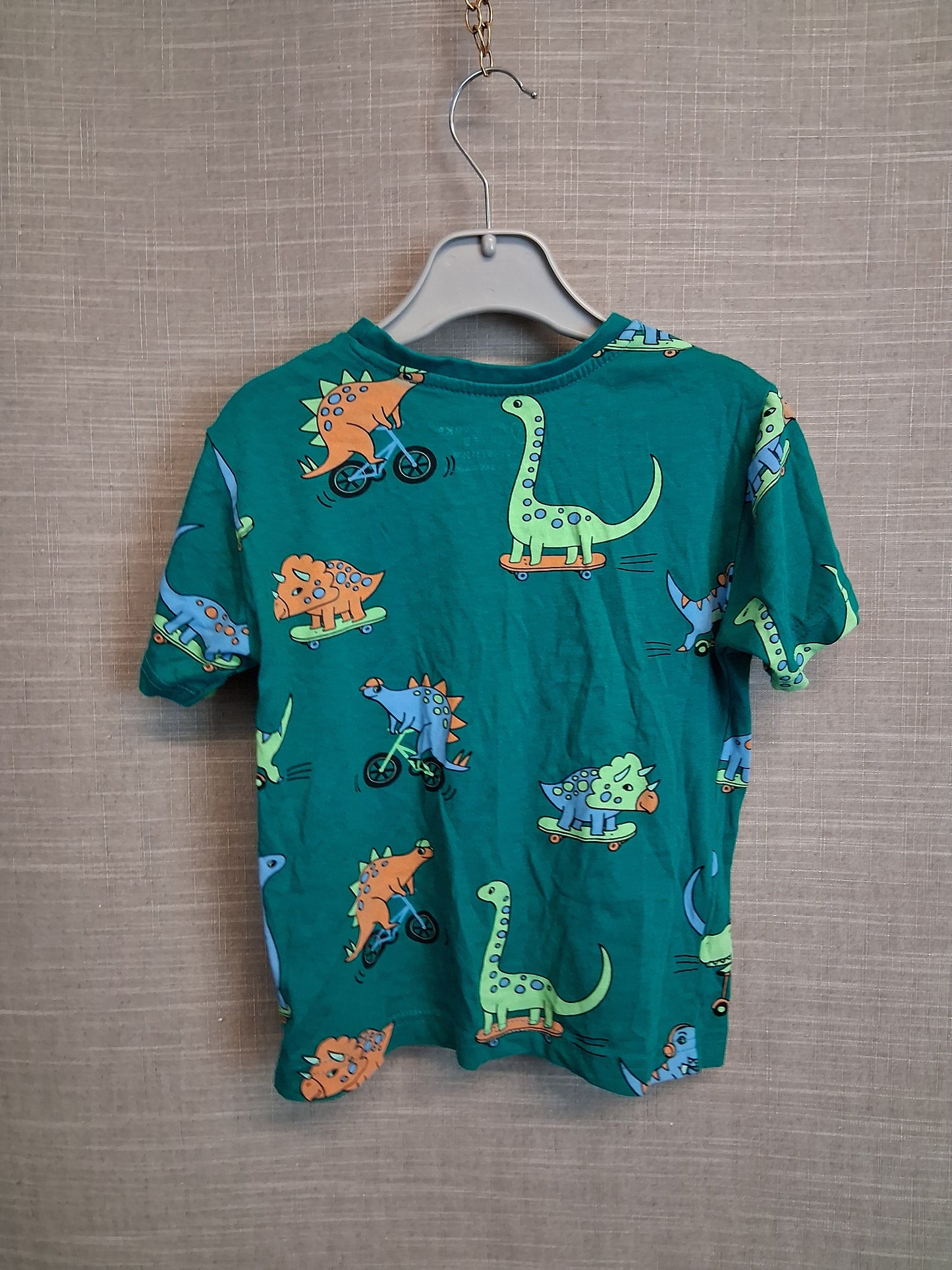 Primark Green Dinosaur T-Shirt Short Sleeve Age 4-5 Years