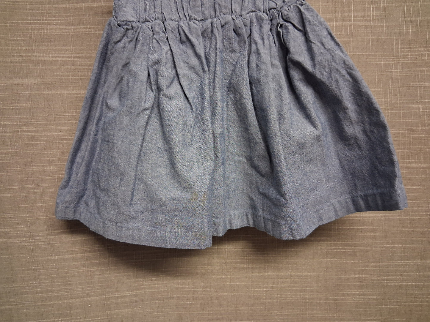 Lilly + Sid Blue Chambray Denim Skirt Lined Pockets Age 2-3 Years