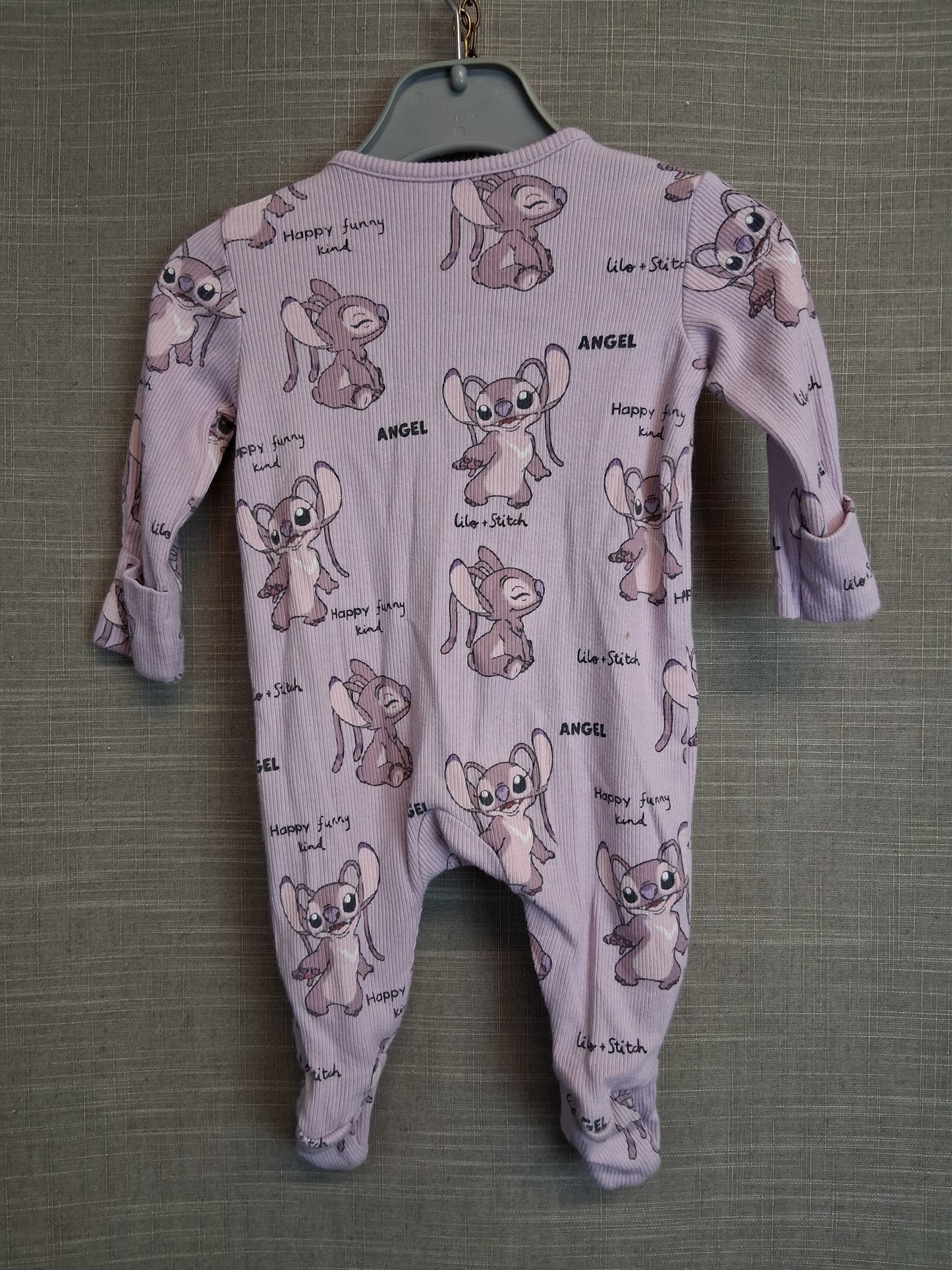Disney Stitch Lilac Sleepsuit Age Tiny Baby