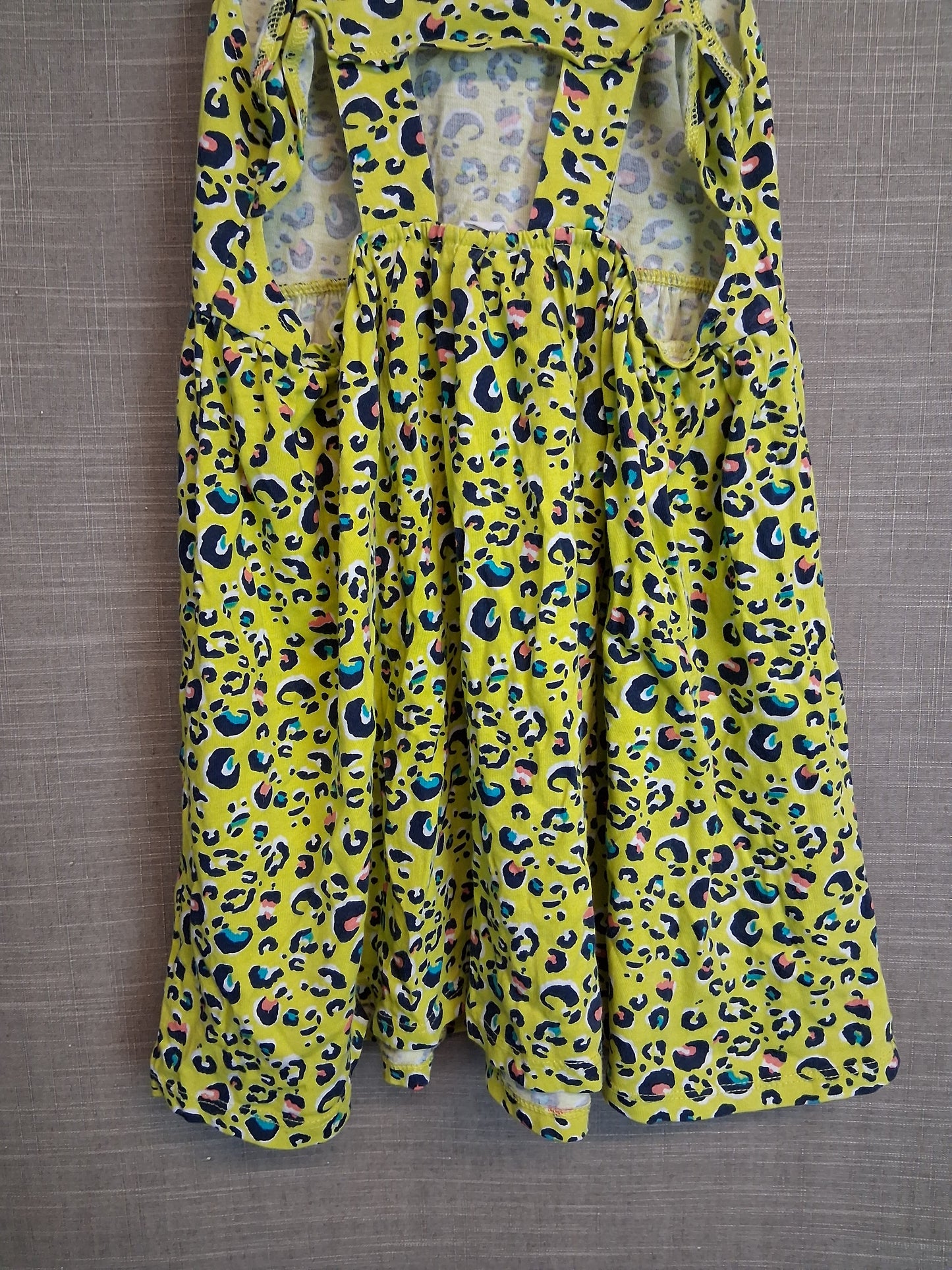 Olly & Molly Yellow Leopard Print Tunic Top Sleeveless Age 10-12 Years