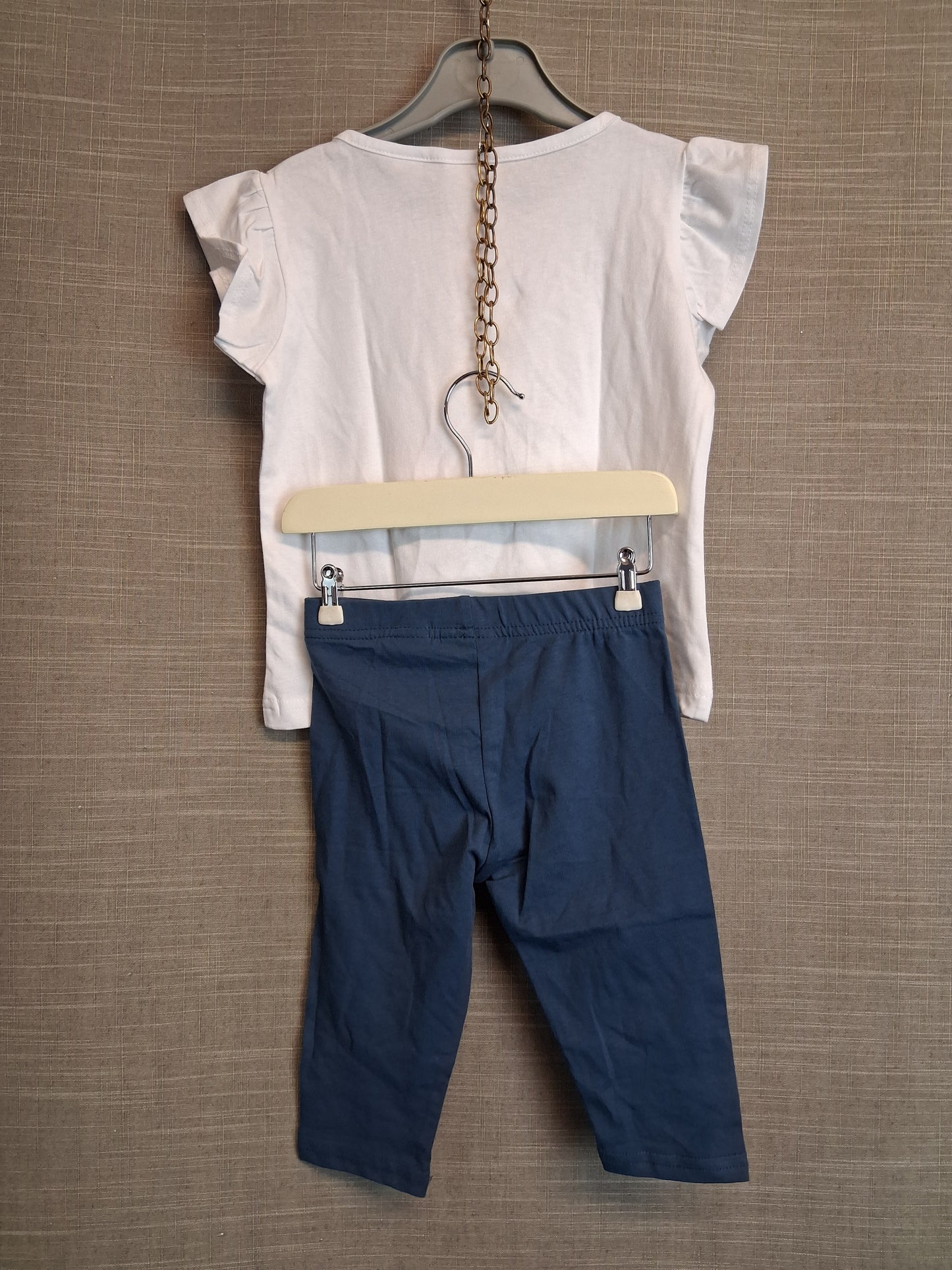 Lily & Dan Girls 2 Piece Outfit T-Shirt & Leggings Age 2-3 Year Multicolour