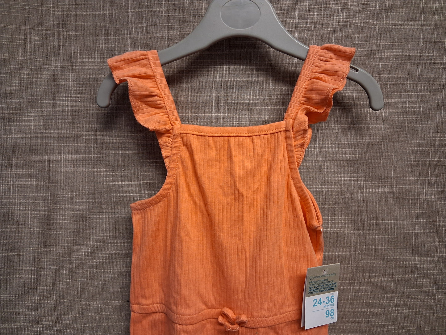 Primark Girls Short Romper Age 2-3 Years Coral Pink NEW