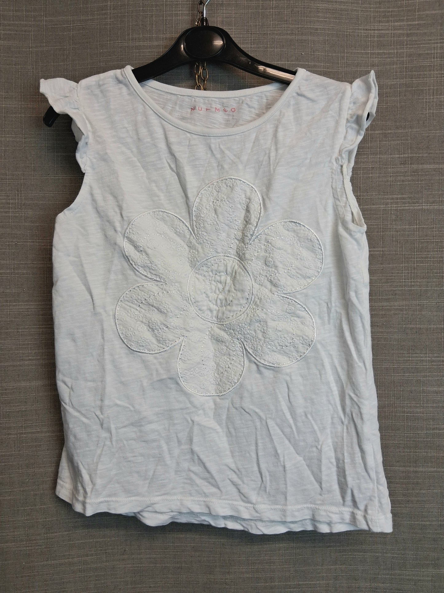 Nutmeg White Sleeveless Jersey T-Shirt Age 9-10 Years