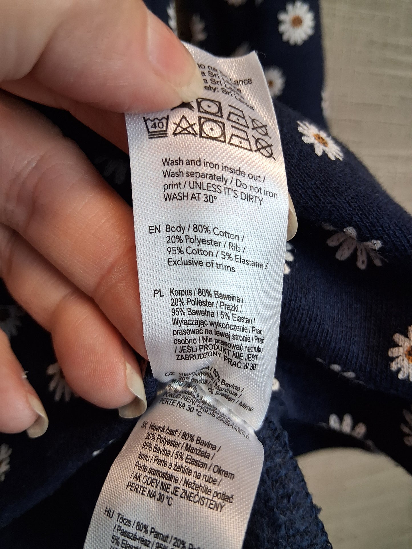 F&F Girls Blue Floral Jersey Dress Long Sleeve Age 3-4 Years