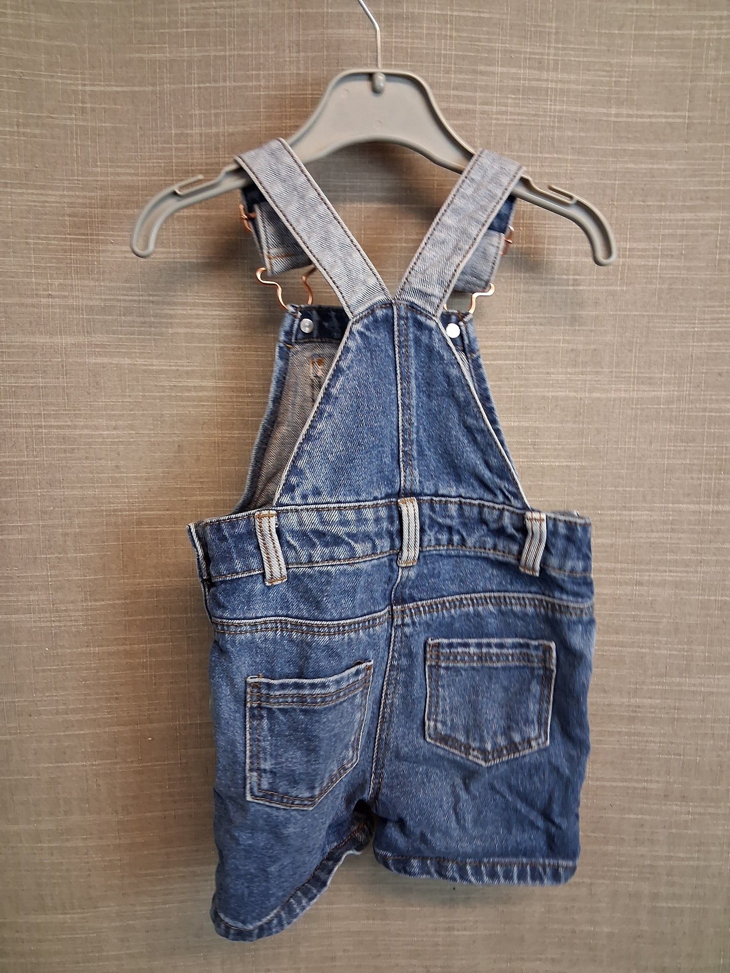 Nutmeg Boys Blue Denim Dungaree Shorts Age 12-18 Months