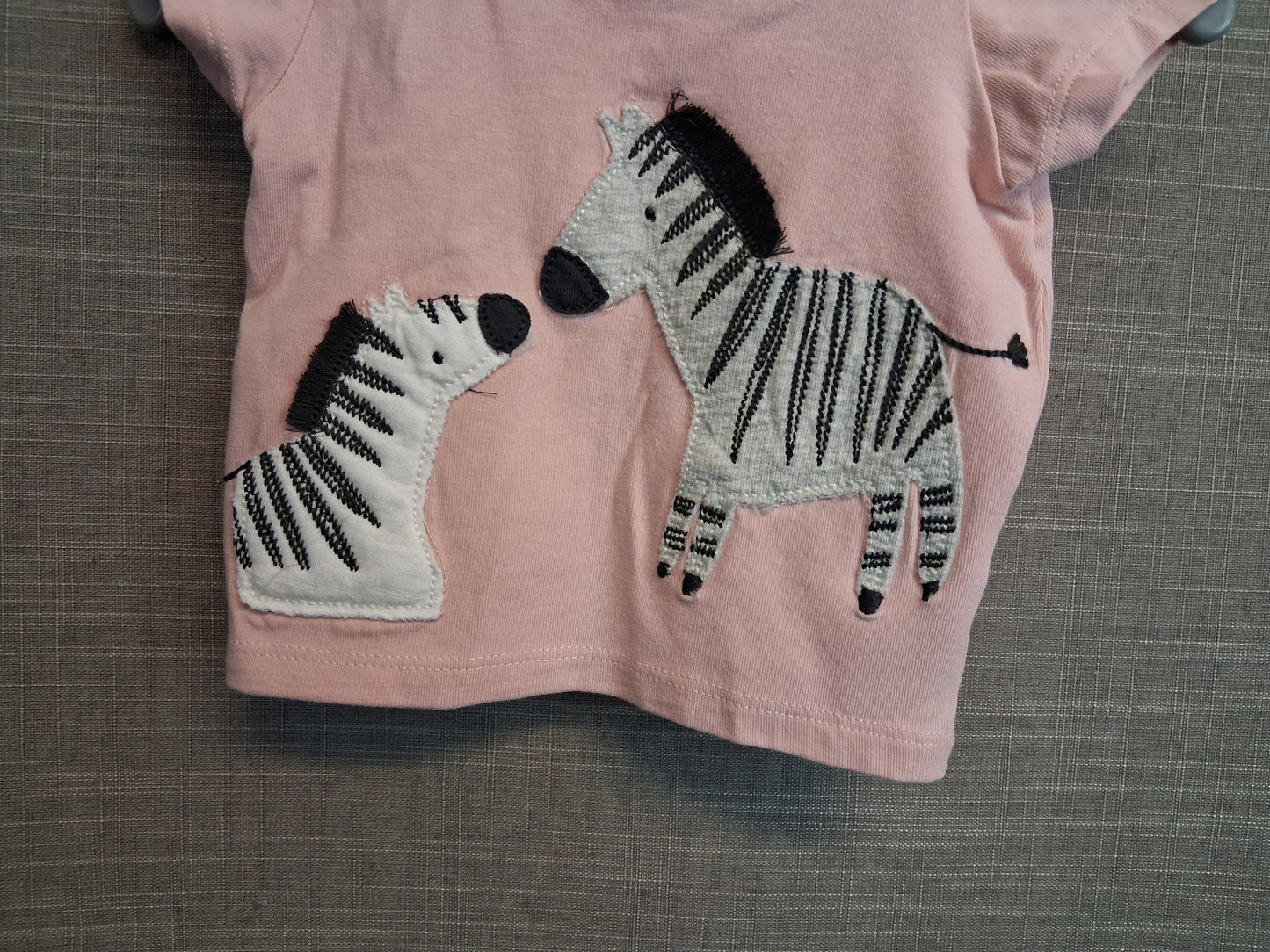 Next Girl Pink Zebra Theme T-Shirt Short Sleeve Age Tiny Baby