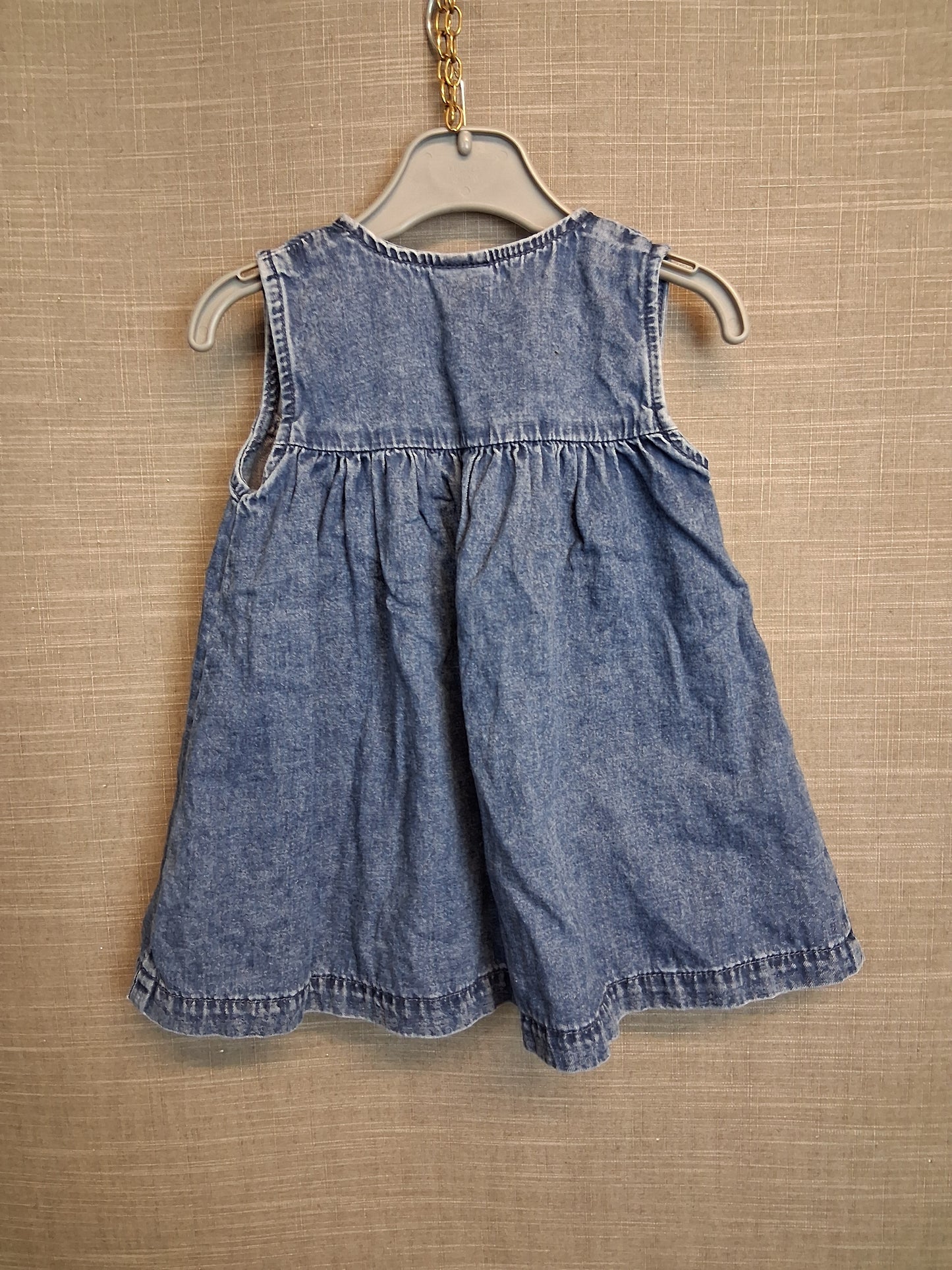 Next Girls A Line Denim Dress Age 12-18 Months Sleeveless