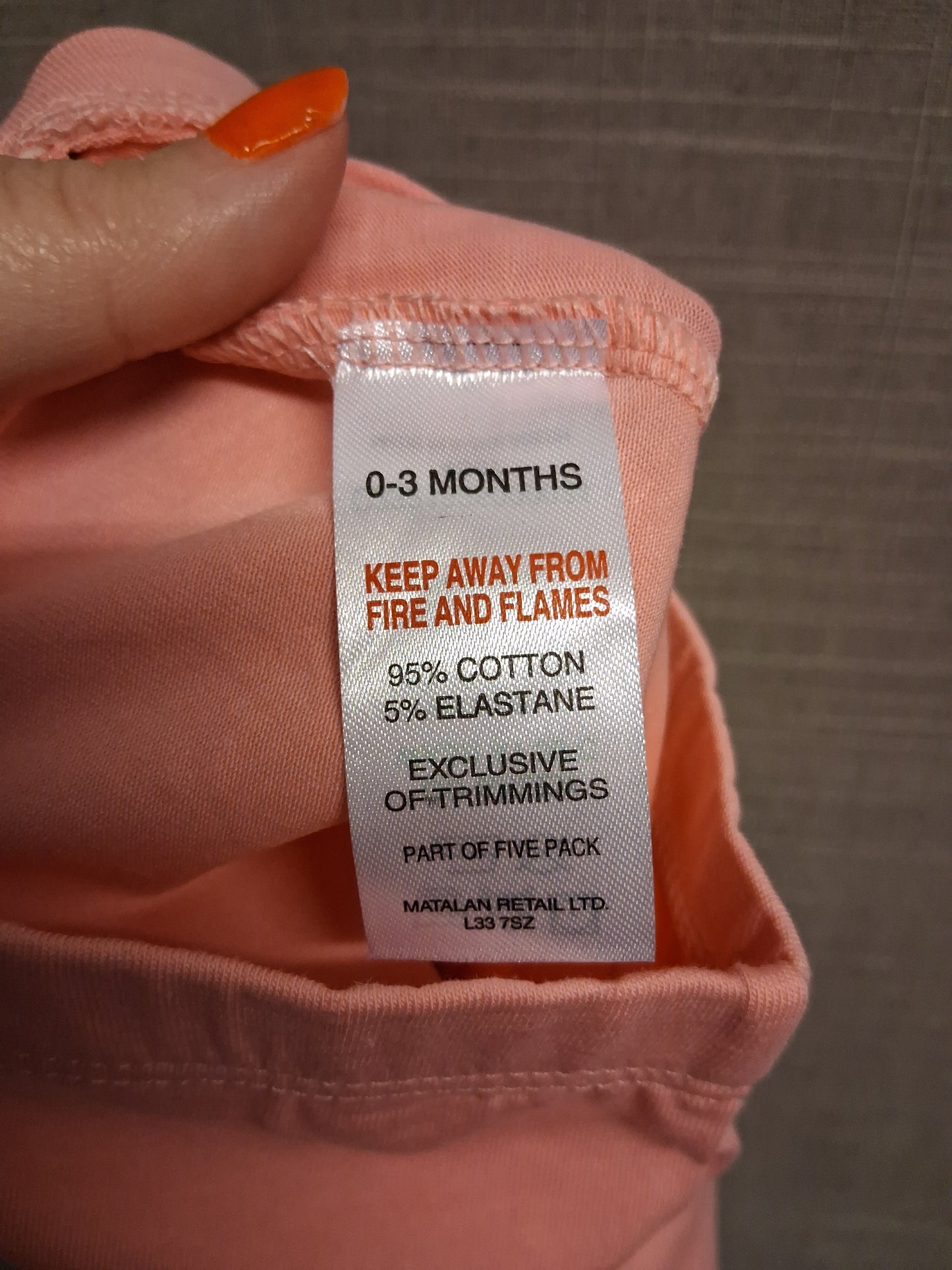 Matalan Girls Pink Leggings Age 0-3 Months