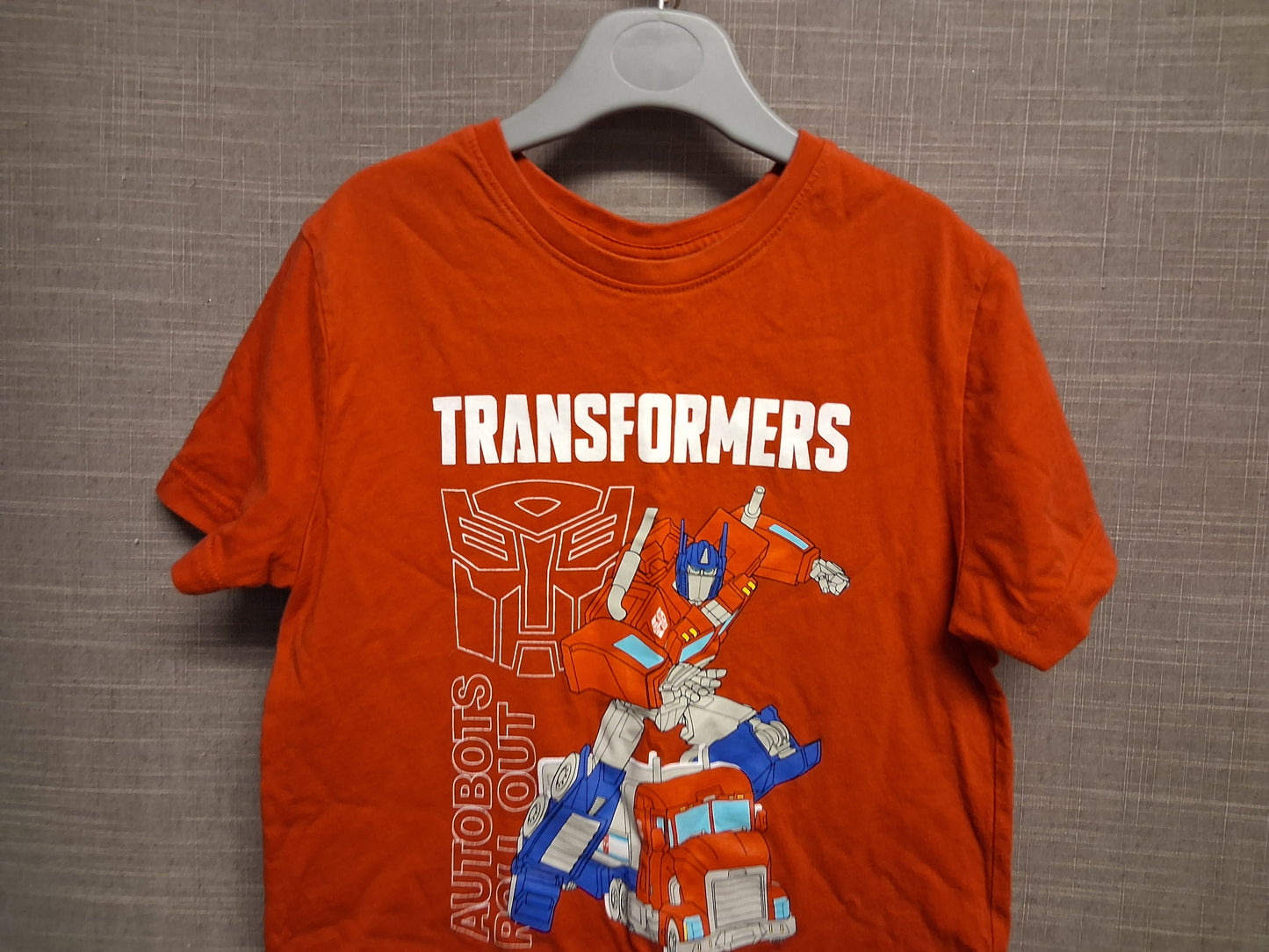Transformers Boys T-Shirt Short Sleeve Red Jersey Age 7-8 Years
