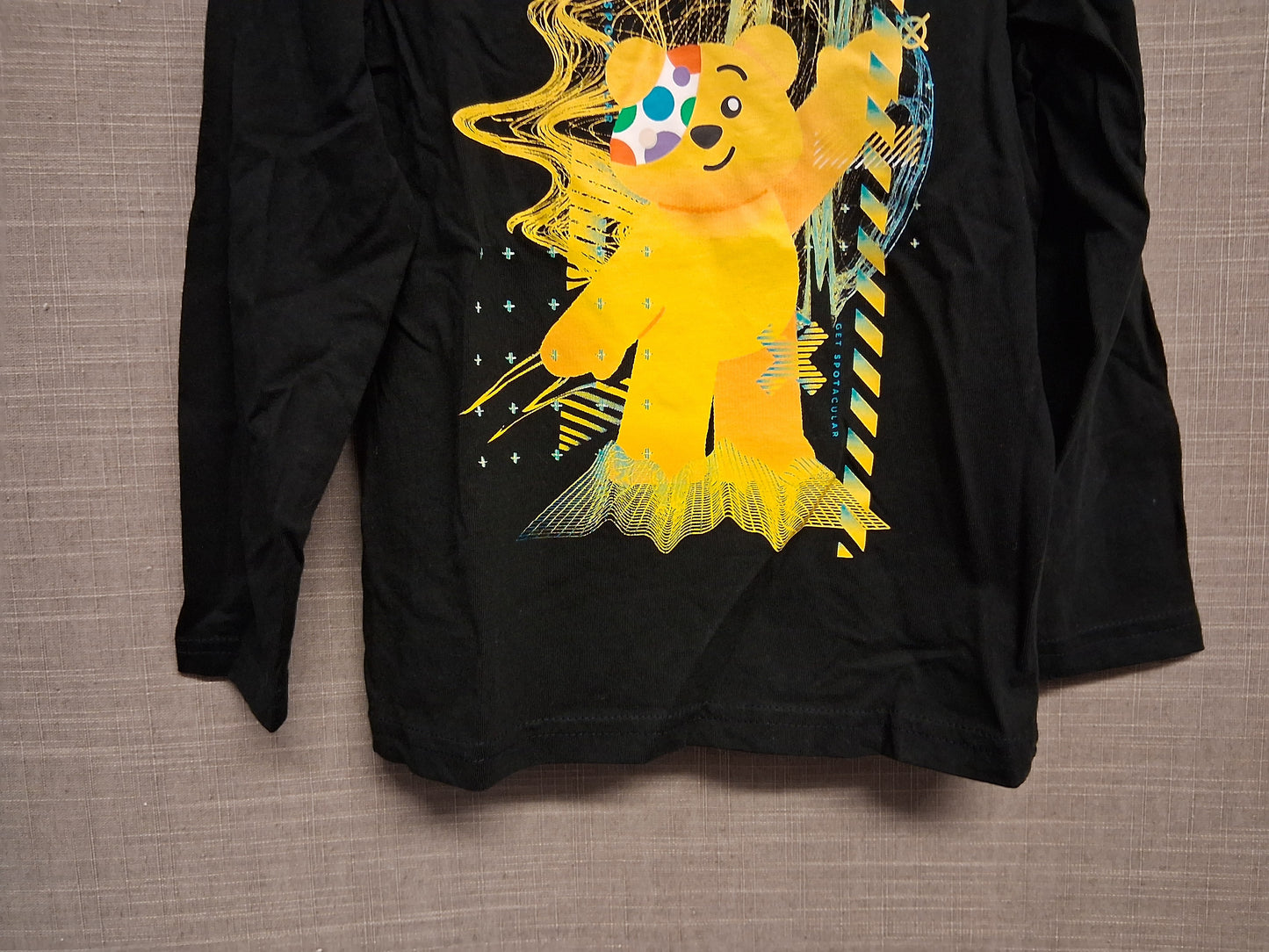 George Boys Black "Pudsey" Children In Need Long Sleeve T-Shirt Age 3-4 Years