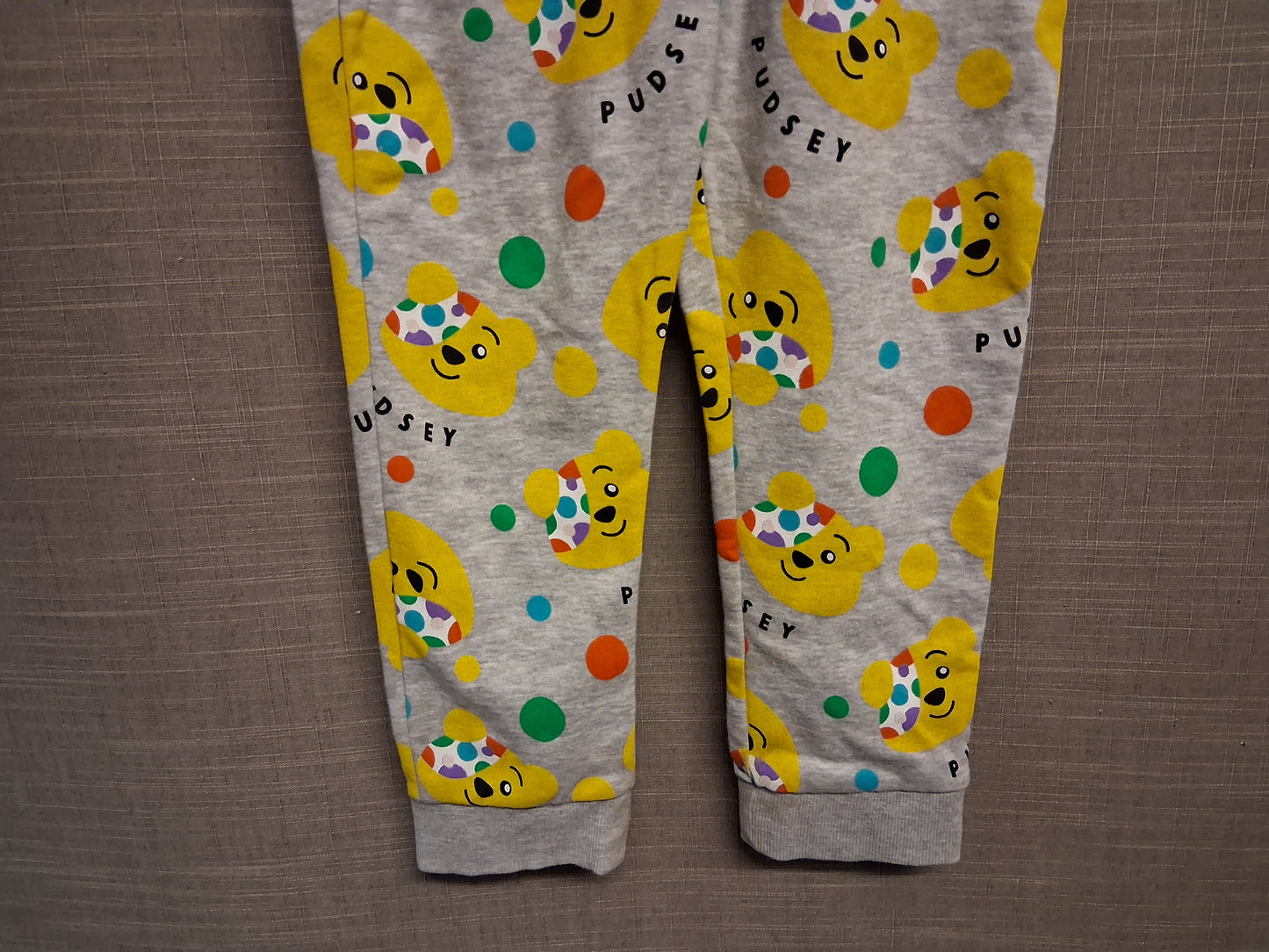 George Unisex "Pudsey" Children in Need Grey Joggers Age 6-7 Years