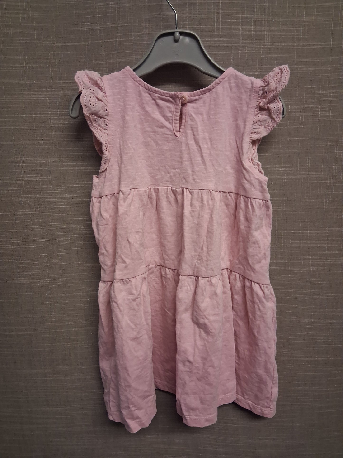 Nutmeg Girls Pink Tiered Jersey Dress Sleeveless Age 2-3 Years