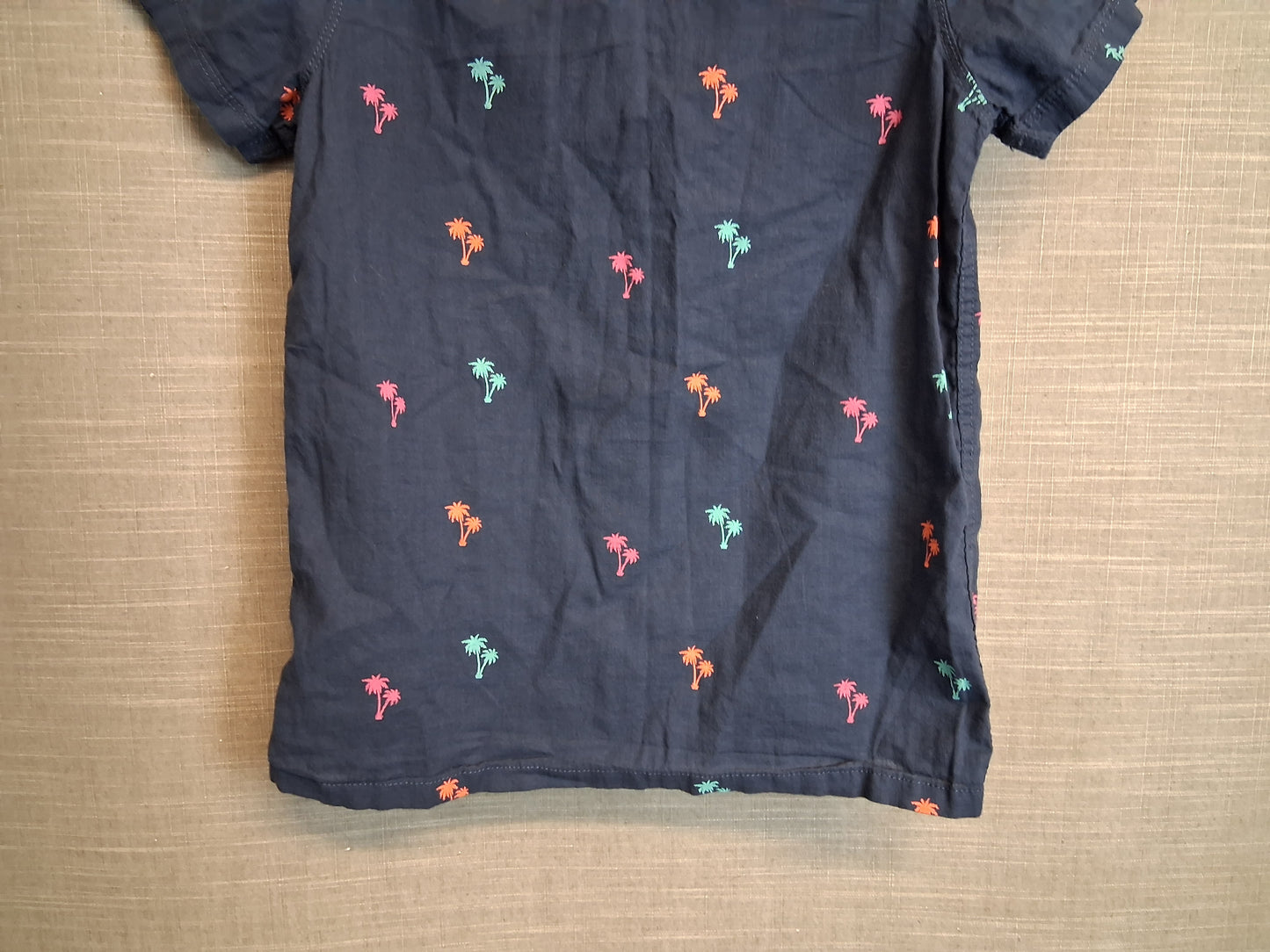 TU Boys Blue Palm Tree Short Sleeve Shirt Age 10 Years
