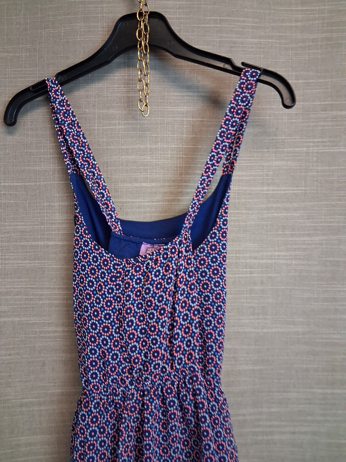 F&F Girls Blue Strappy Cross Back Dress Age 9-10 Years