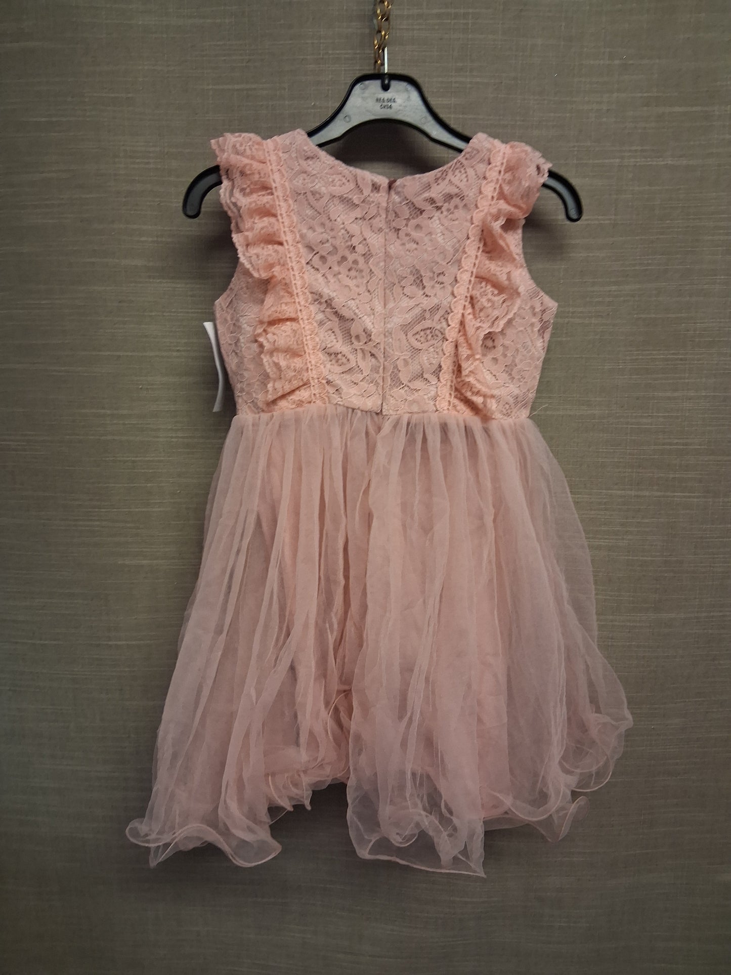 Fiona & Co Girls Dusky Pink Lace Trim Party Special Occasion Dress Age 6 Years New