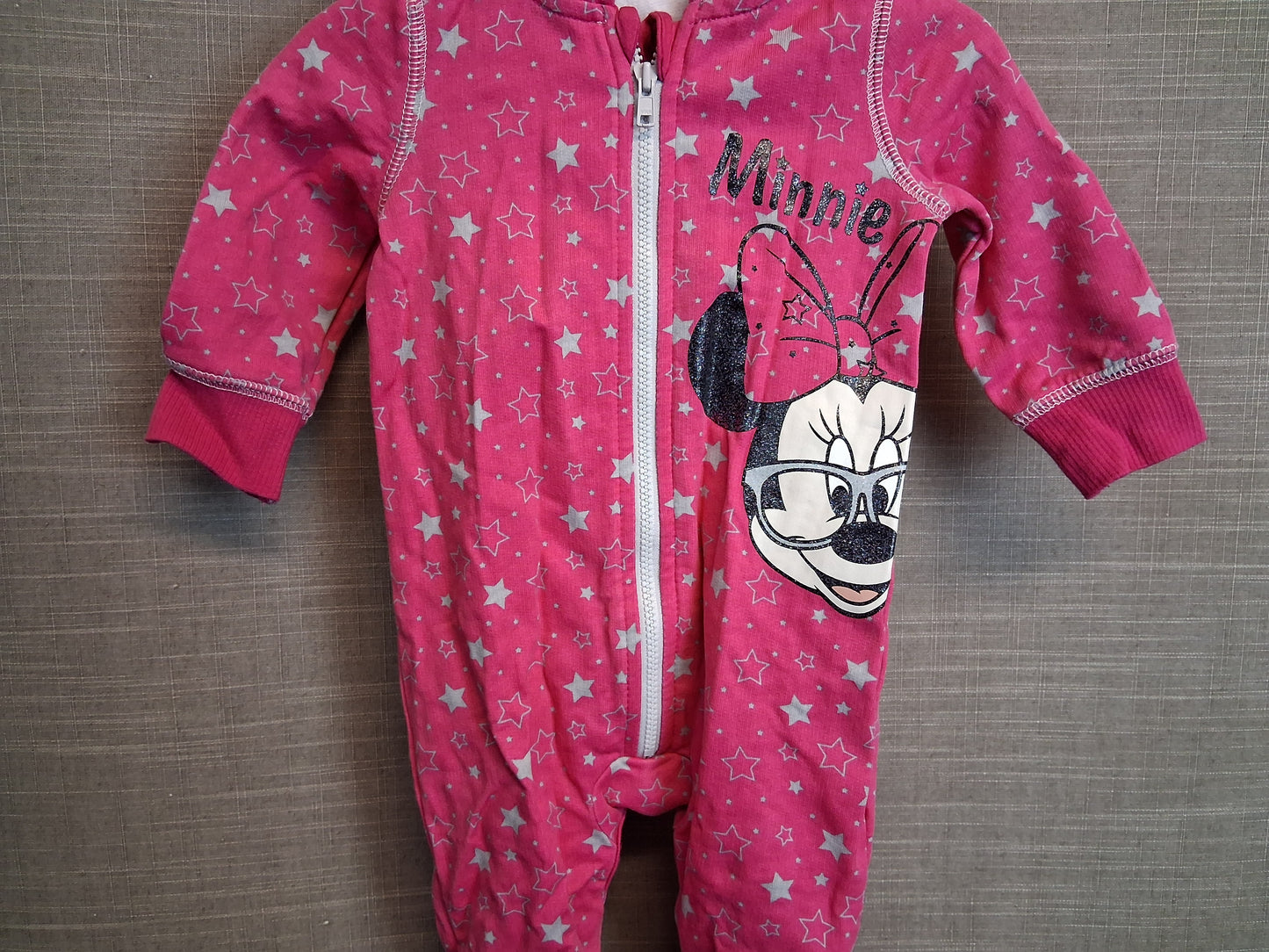 Disney Girls Minnie Mouse Pink All in One with Hood Age 3-6 months