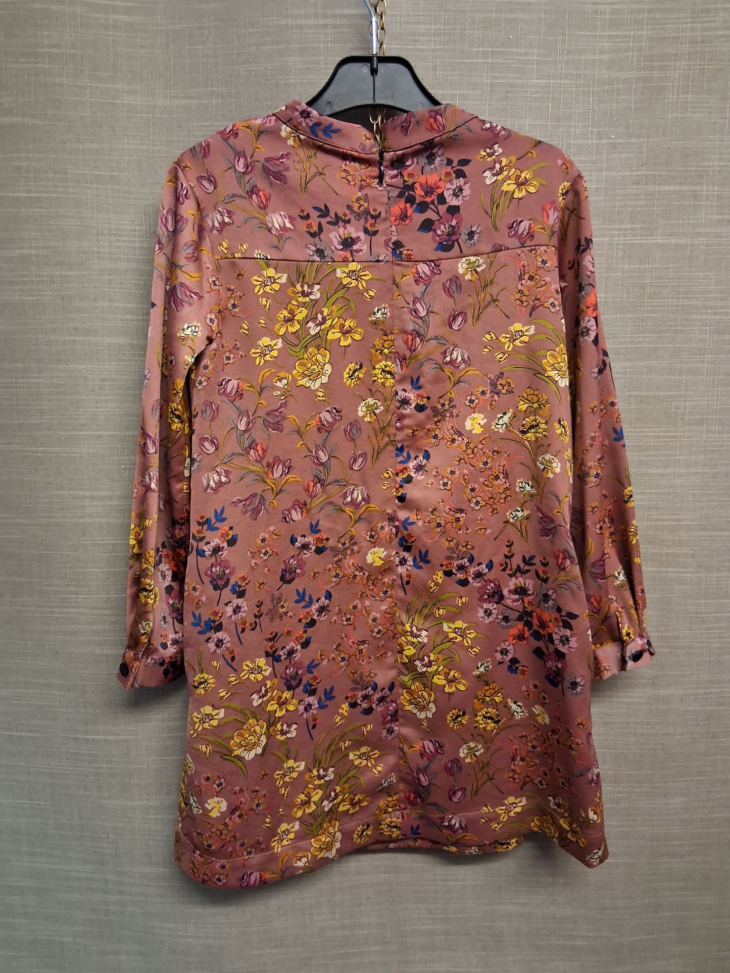 Zara Girls Brown Floral Long Sleeve Dress A Line Age 9 Years