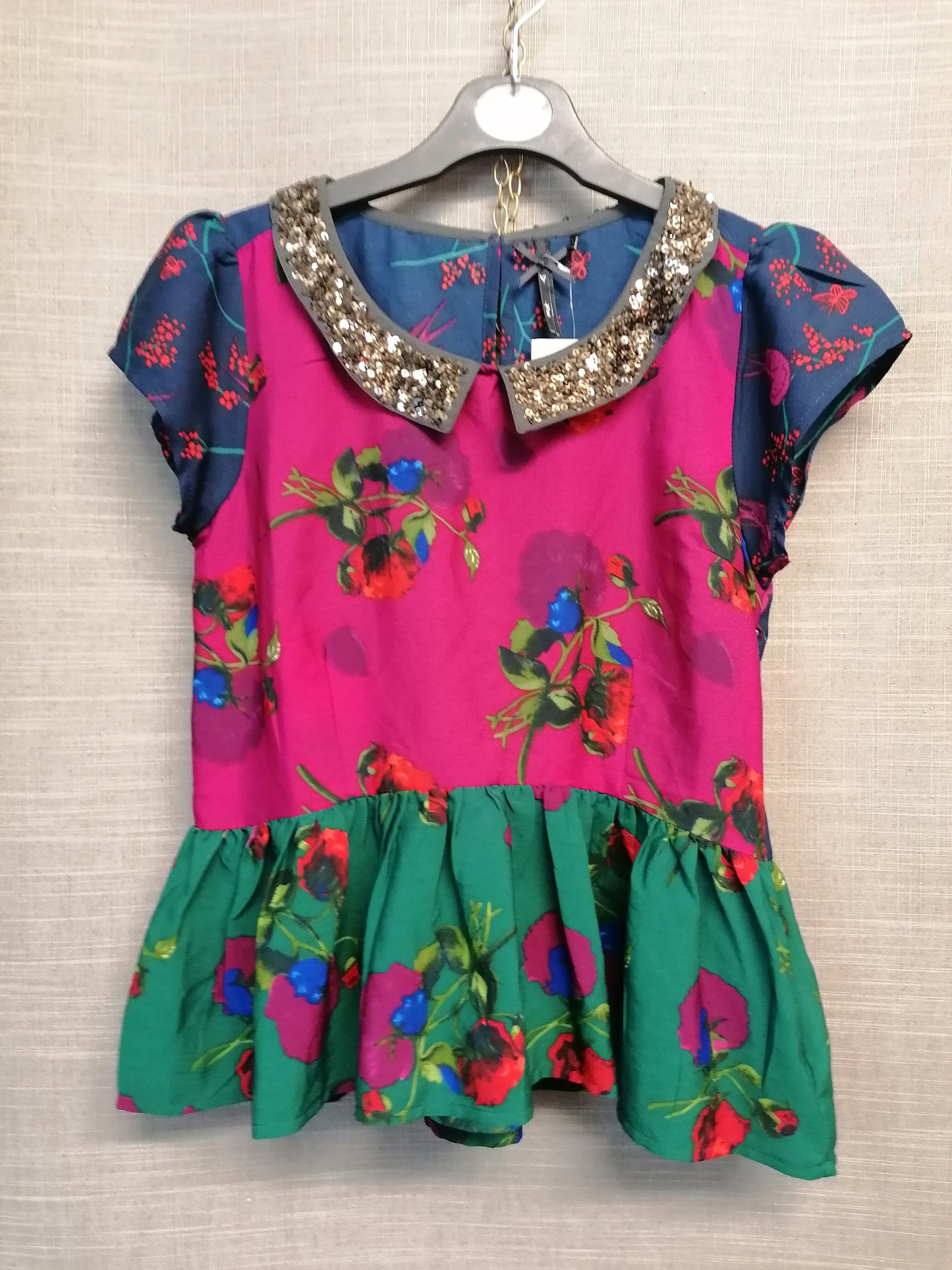Next Girls Multicolour Floral Short Sleeve Top Age 11 Years New